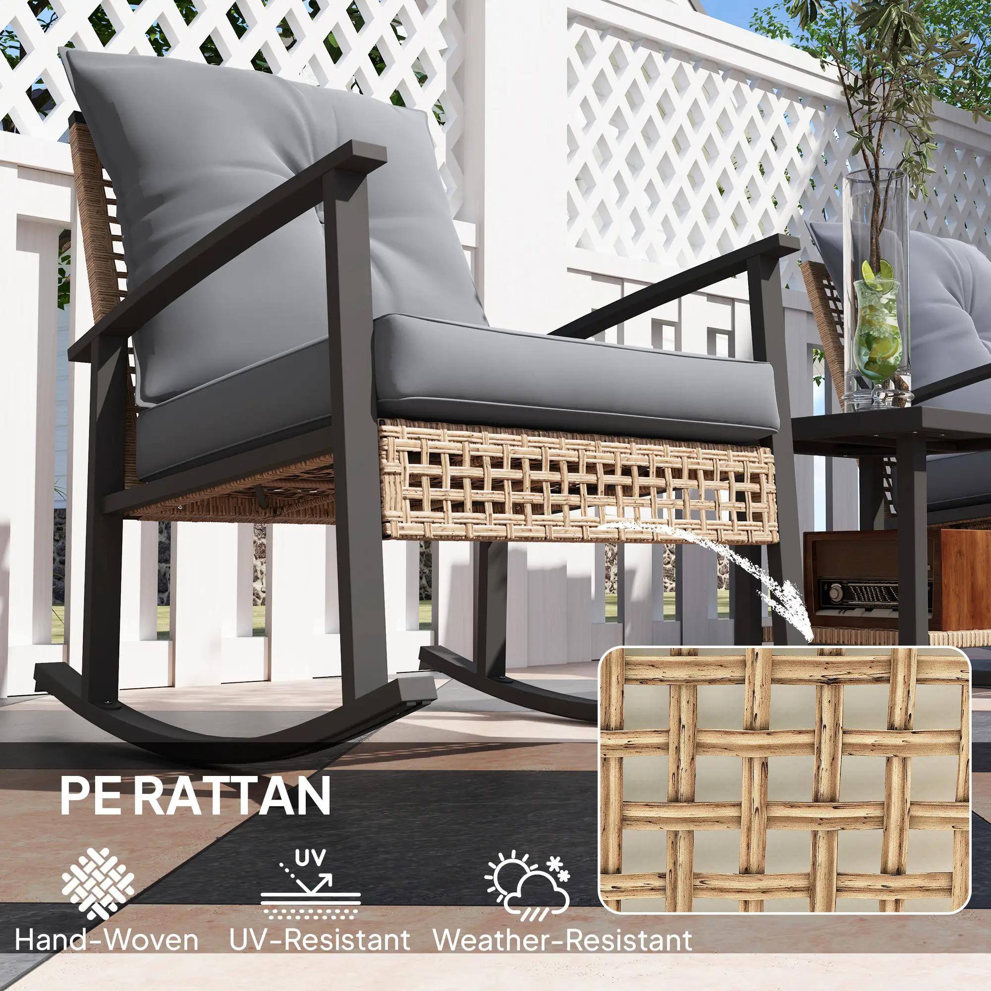 PE RATTAN Hand-Woven UV-Resistant Weather-Resistant