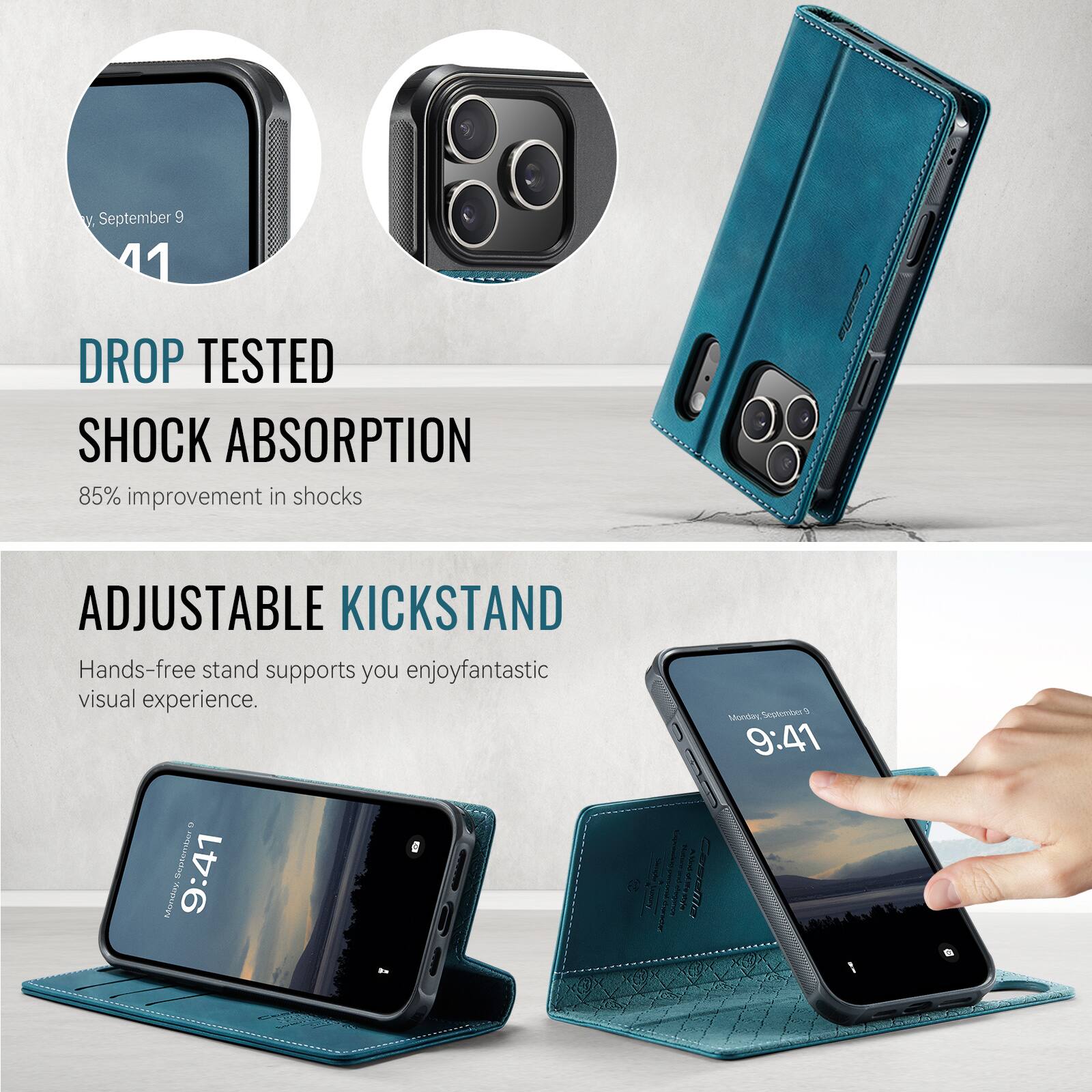 - September 9, 41
- DROP TESTED
- SHOCK ABSORPTION
- 85% improvement in shocks
- Camala
- ADJUSTABLE KICKSTAND
- Hands-free stand supports you enjoy fantastic visual experience.
- Sochontar
- V MON 9:41
- 2 September 9:41
- AEstOn
- cmen
- SeThr
- I Cesailla