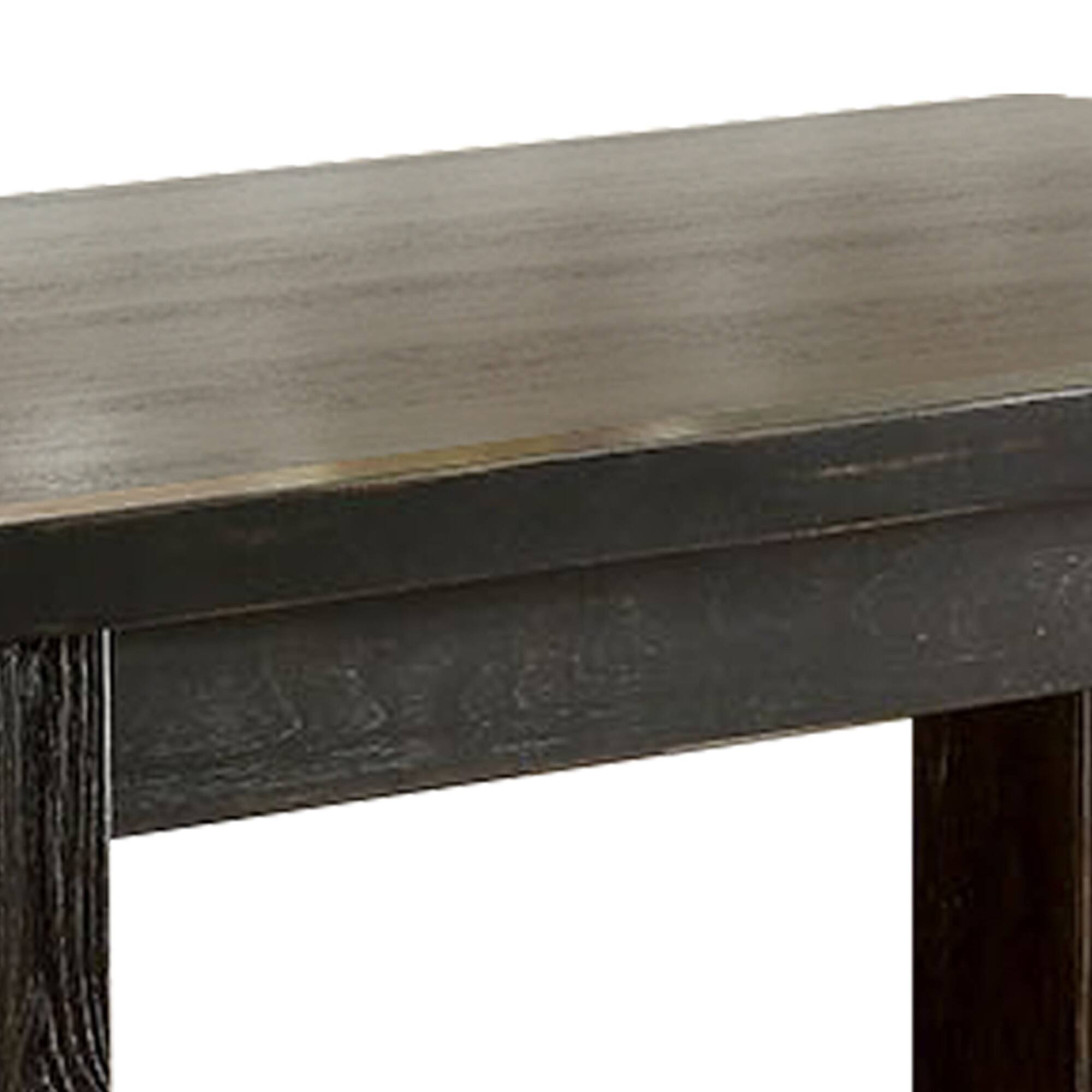 Alt View 2. Manhattan Lane - Rustic Plank Wooden Bar Table with Block Legs - Brown.
