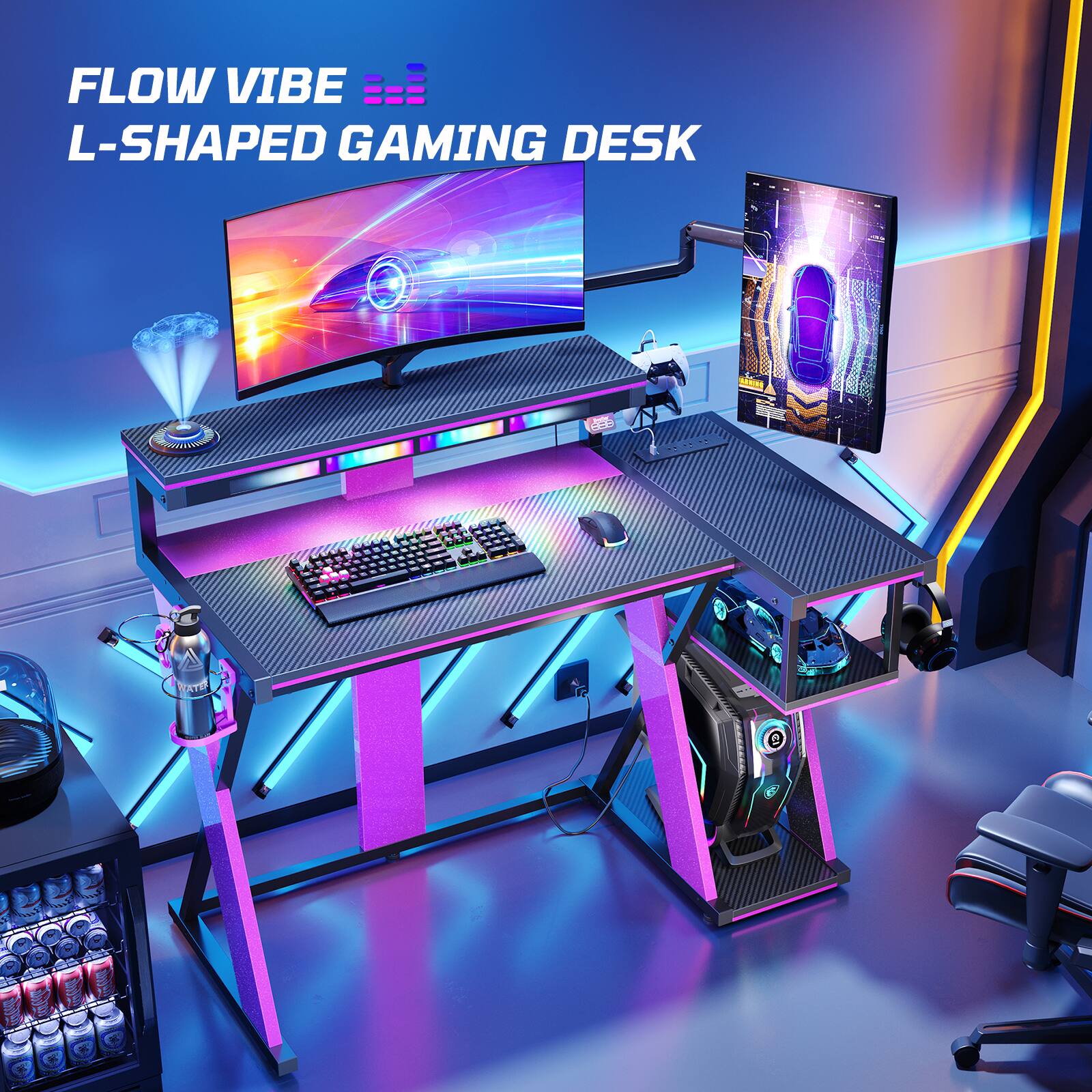 FLOW VIBE L-SHAPED GAMING DESK GD ATI