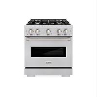 ZLINE - 30” Classic Dual Fuel Range with 4 Burner Cooktop and Convection Oven (CDR30) - Stainless Steel - Front_Zoom
