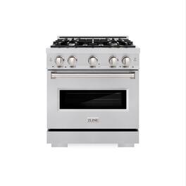ZLINE - 30” Classic Dual Fuel Range with 4 Burner Cooktop and Convection Oven (CDR30) - Stainless Steel
