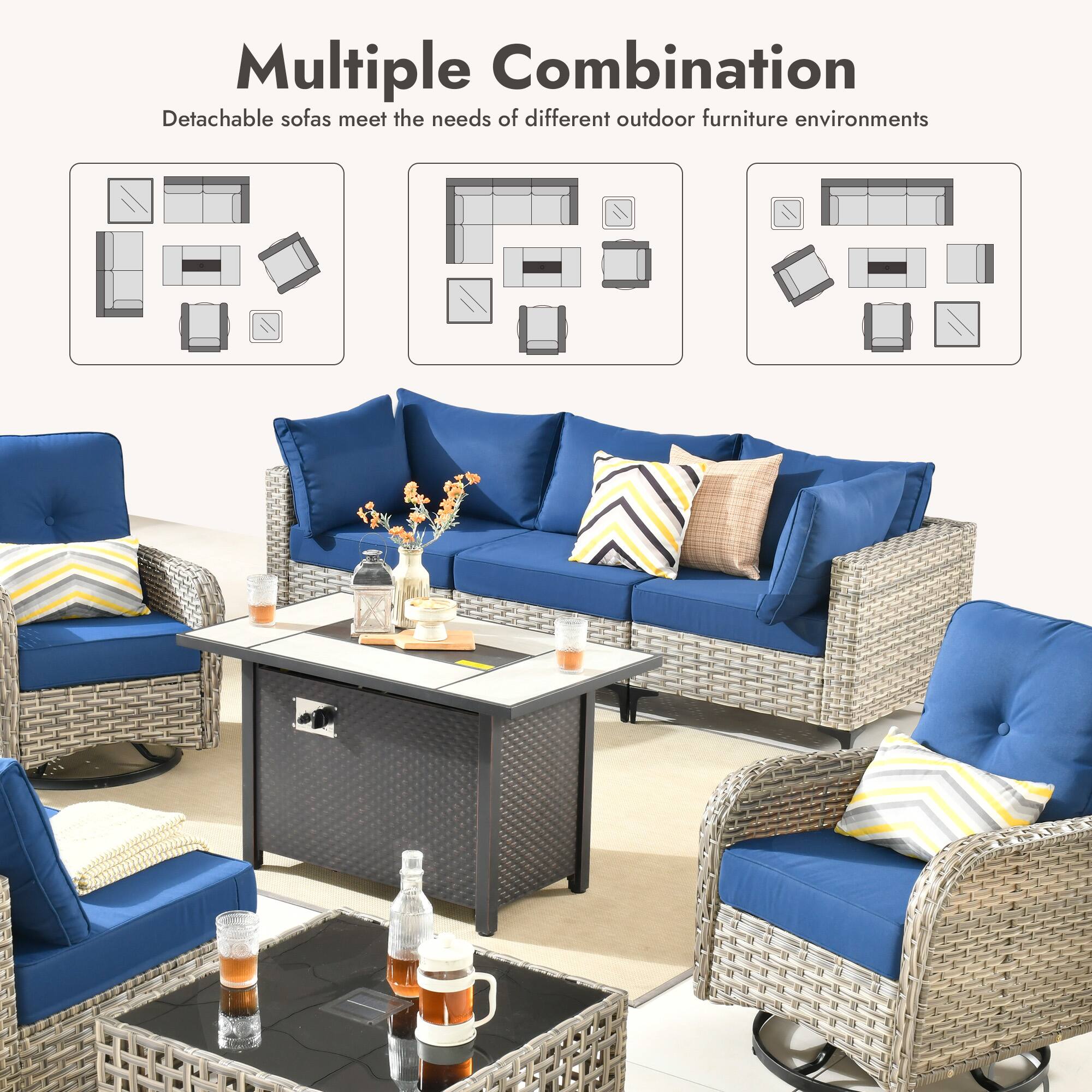 Multiple Combination  
Detachable sofas meet the needs of different outdoor furniture environments