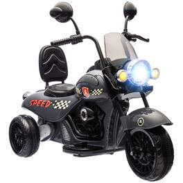 Ecooso - 6V Kids Electric Motorcycle Ride-On with 3 Wheels, Headlights, Music, and Forward/Reverse Drive - Gray
