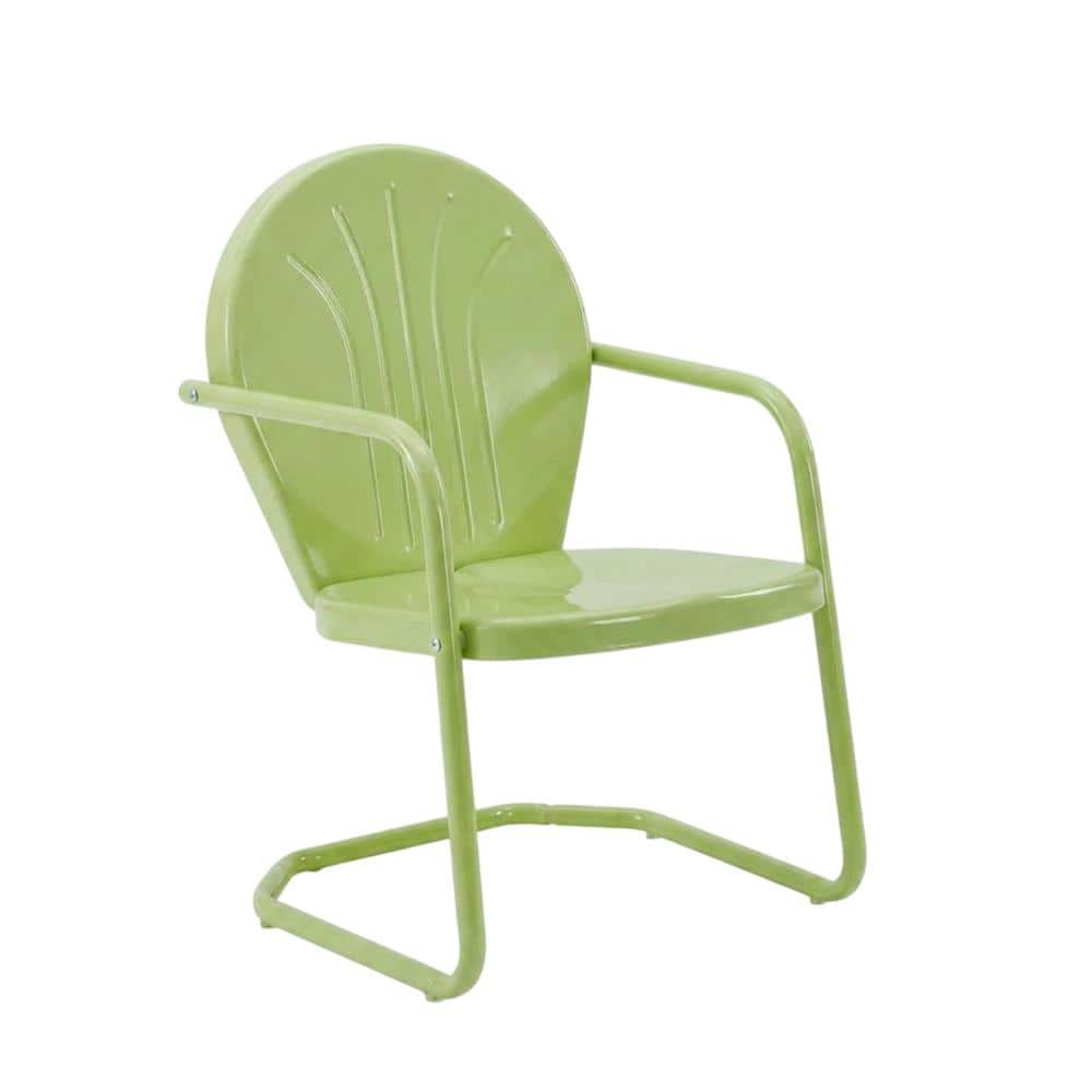 Outdoor Escape - Key Lime Green Metal Patio Chair with Gloss Finish – Decorative Retro Style - Key Lime Gloss price history on PriceWatchPro