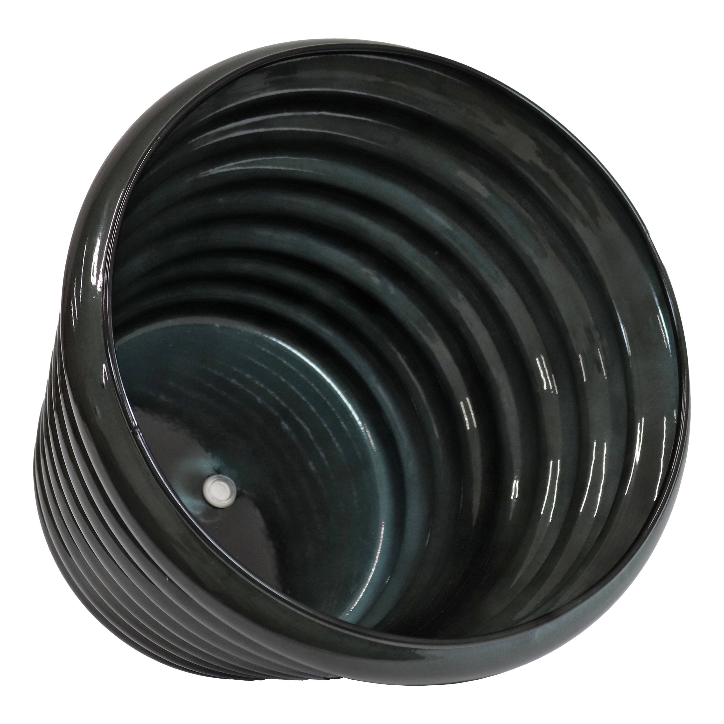 Alt View 3. Sunnydaze - Molly Metal Planter - 12.5 in - Set of 2 - Juniper Glaze.