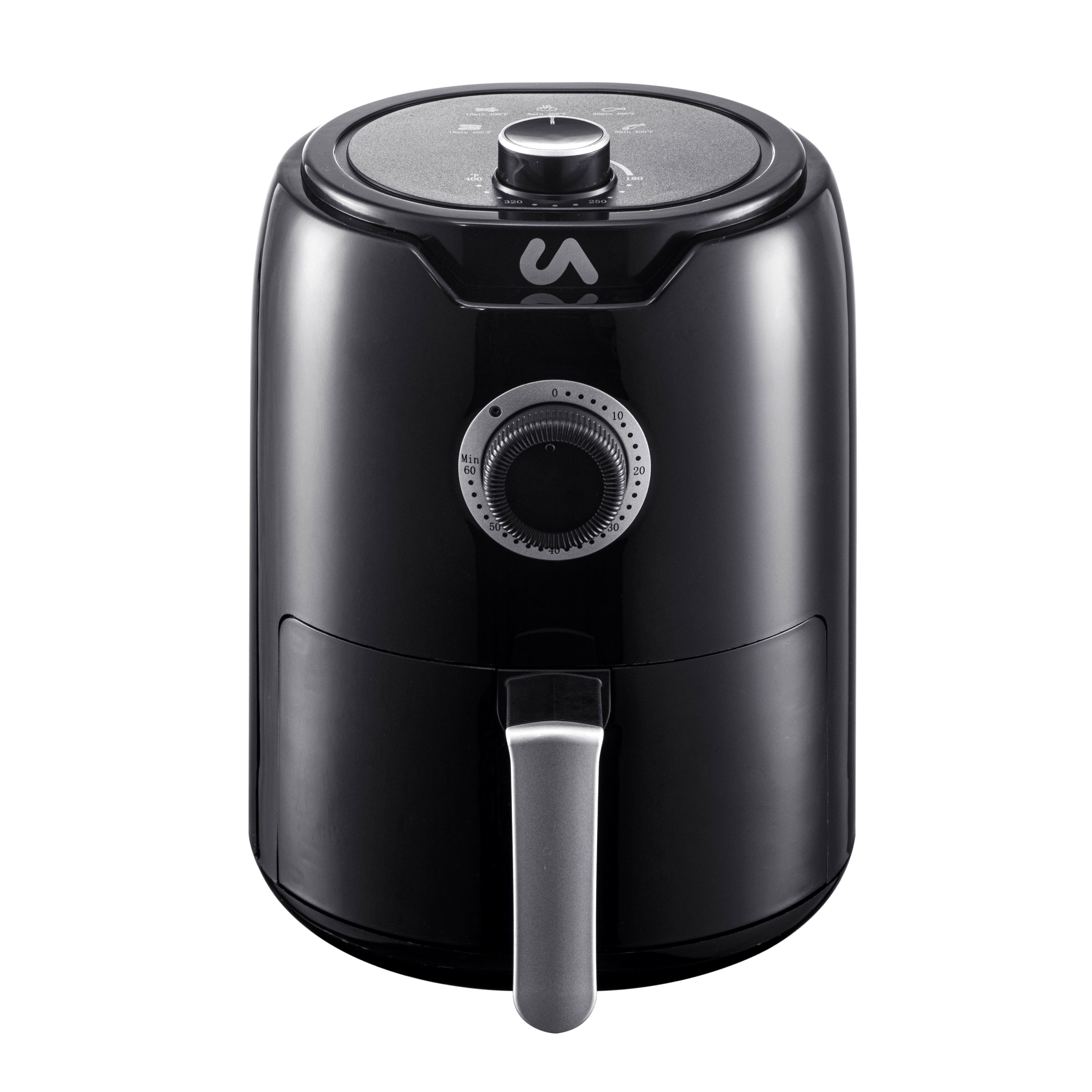 Uber Appliance - Mini Air Fryer - 2 Quart Capacity, PFOA/PTFE Free, Easy Clean Ceramic Design - Black