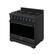 Angle. Thor Kitchen - 36 in. Wide 6 Burner Gordon Ramsay Series by Thor Kitchen 6.0 Cu. Ft Freestanding Gas Range with Navy Blue Hardware - Black.