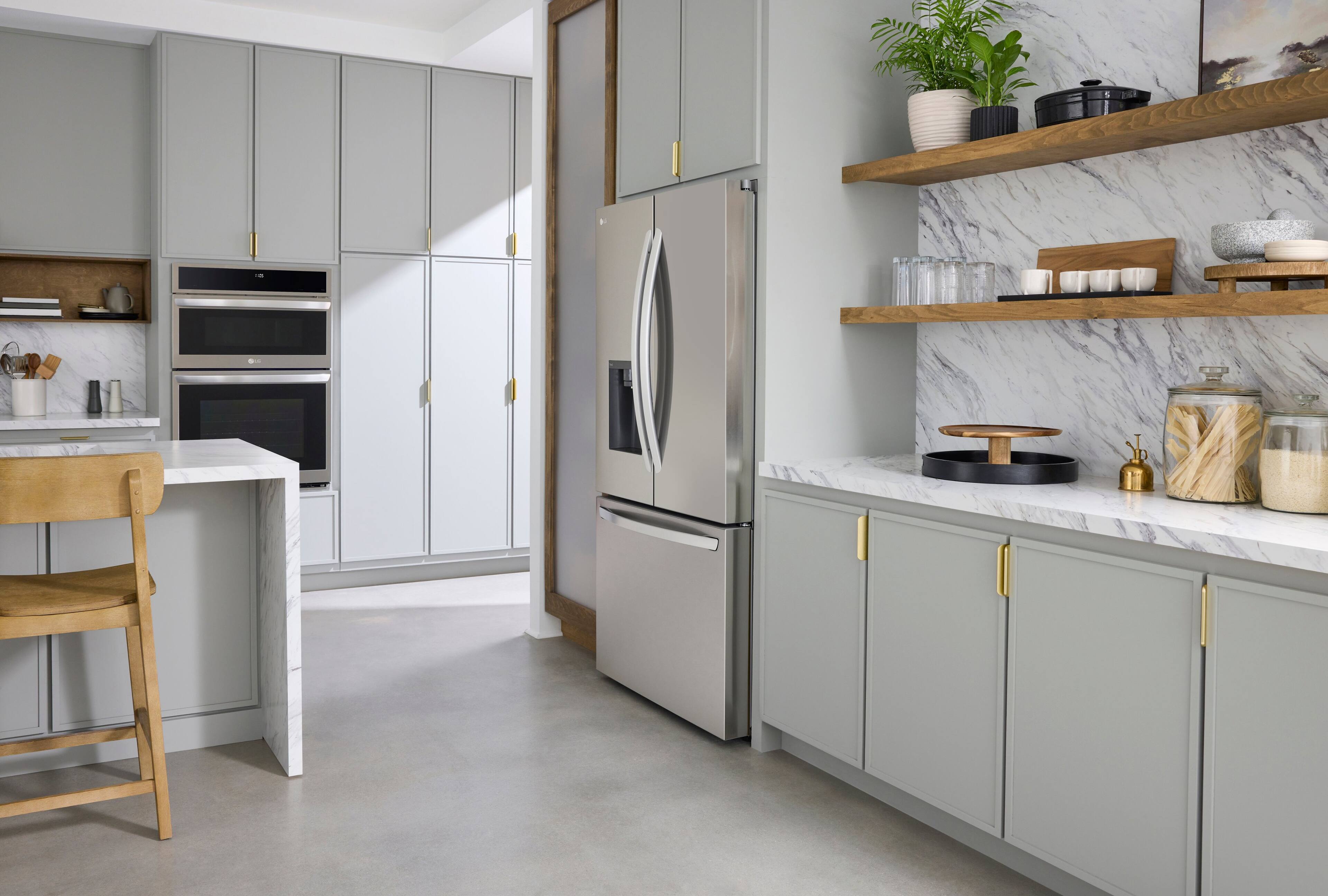 Alt View 36. LG - Counter-Depth MAX 25.5 Cu. Ft. French Door Smart Refrigerator with Dual Ice - PrintProof Stainless Steel.