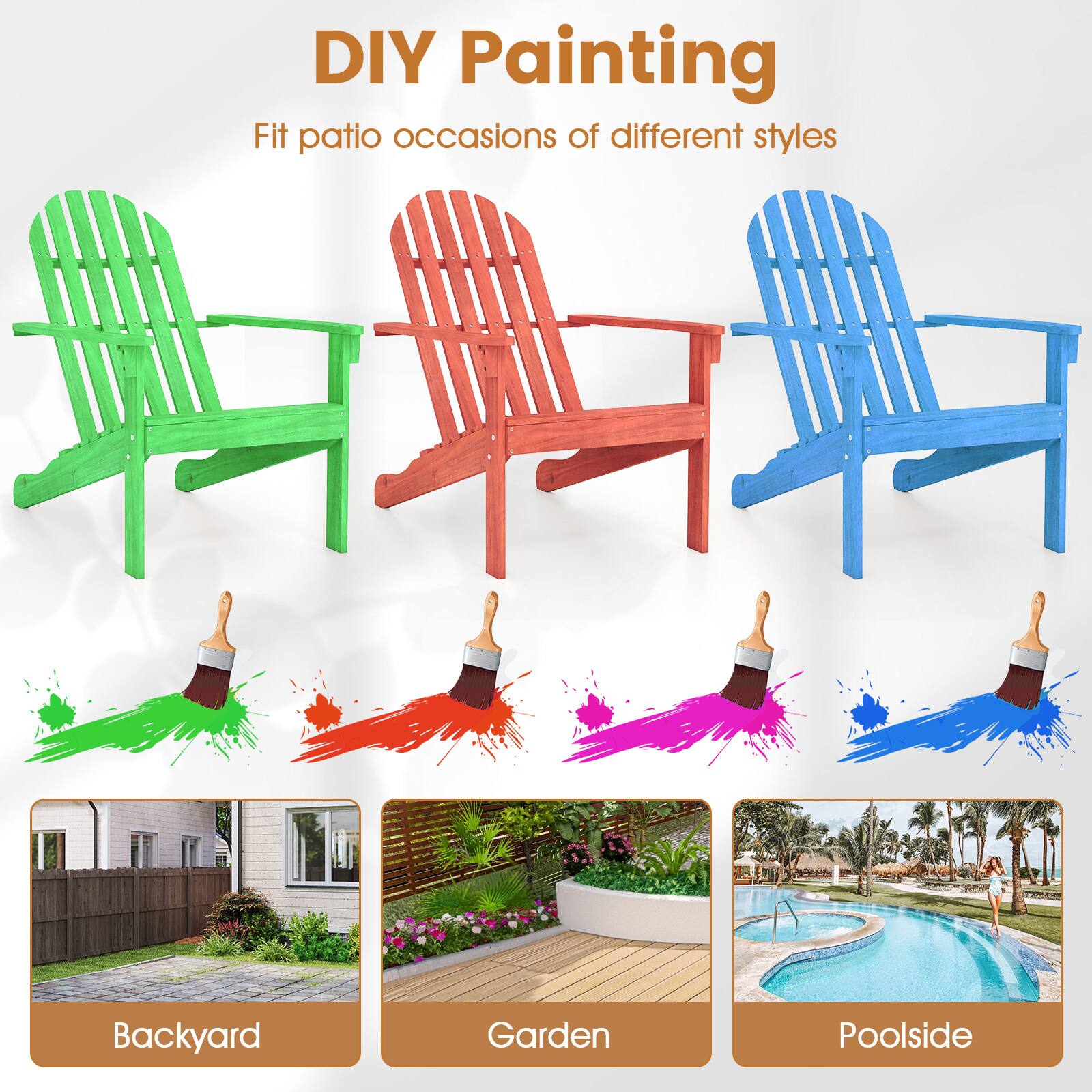 DIY Painting  
Fit patio occasions of different styles  

Backyard  
Garden  
Poolside