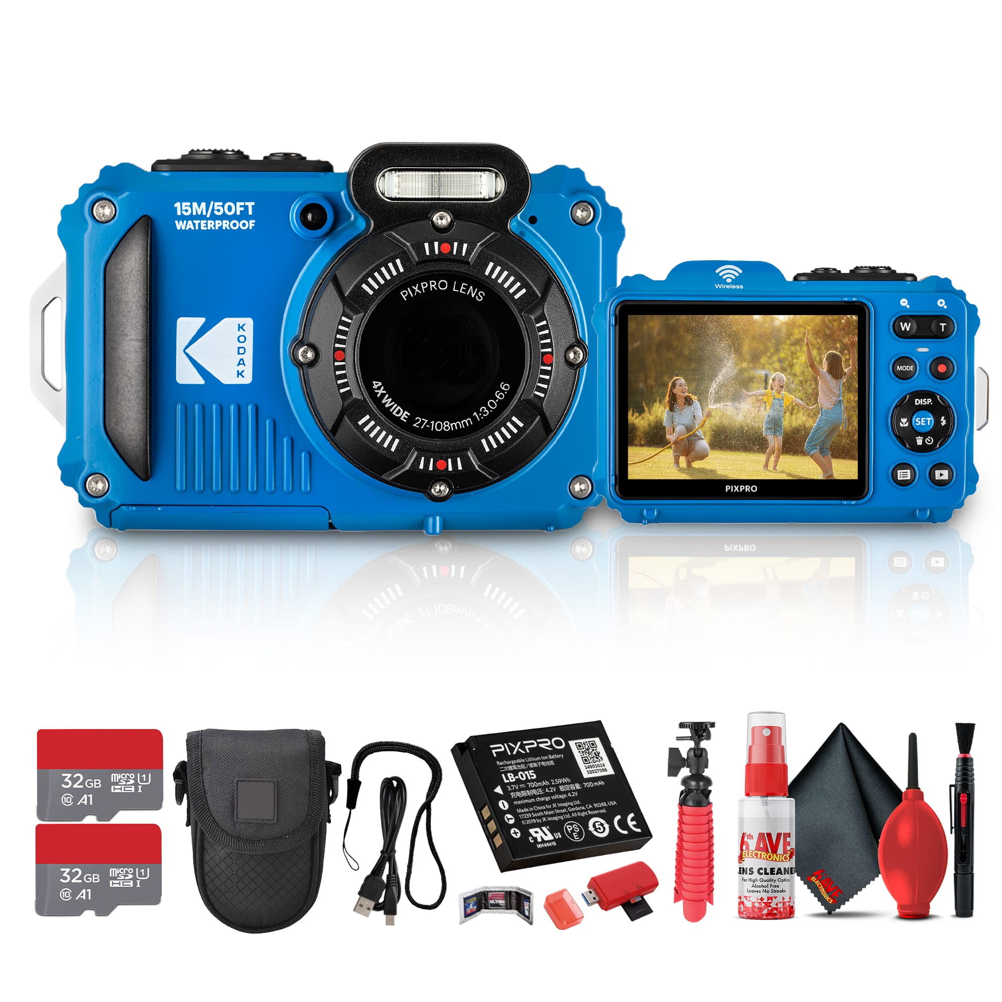 Kodak - PIXPRO WPZ2 Digital Camera (Blue) | Waterproof, Shockproof & Dustproof Camera + More
