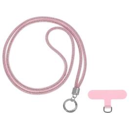 Unique Bargains - 1pc Water Diamond Wrist Phone Bling Shoulder Strap with Tether Tab Universal Lanyard for Smartphones - Pink
