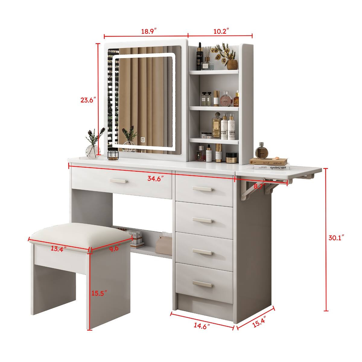 18.9"  
10.2"  
23.6"  

DE   Undbergh Fater  
34.6  
13.4"  
9.6"  
30.1"  
15.5"  
14.6"  
15.4"