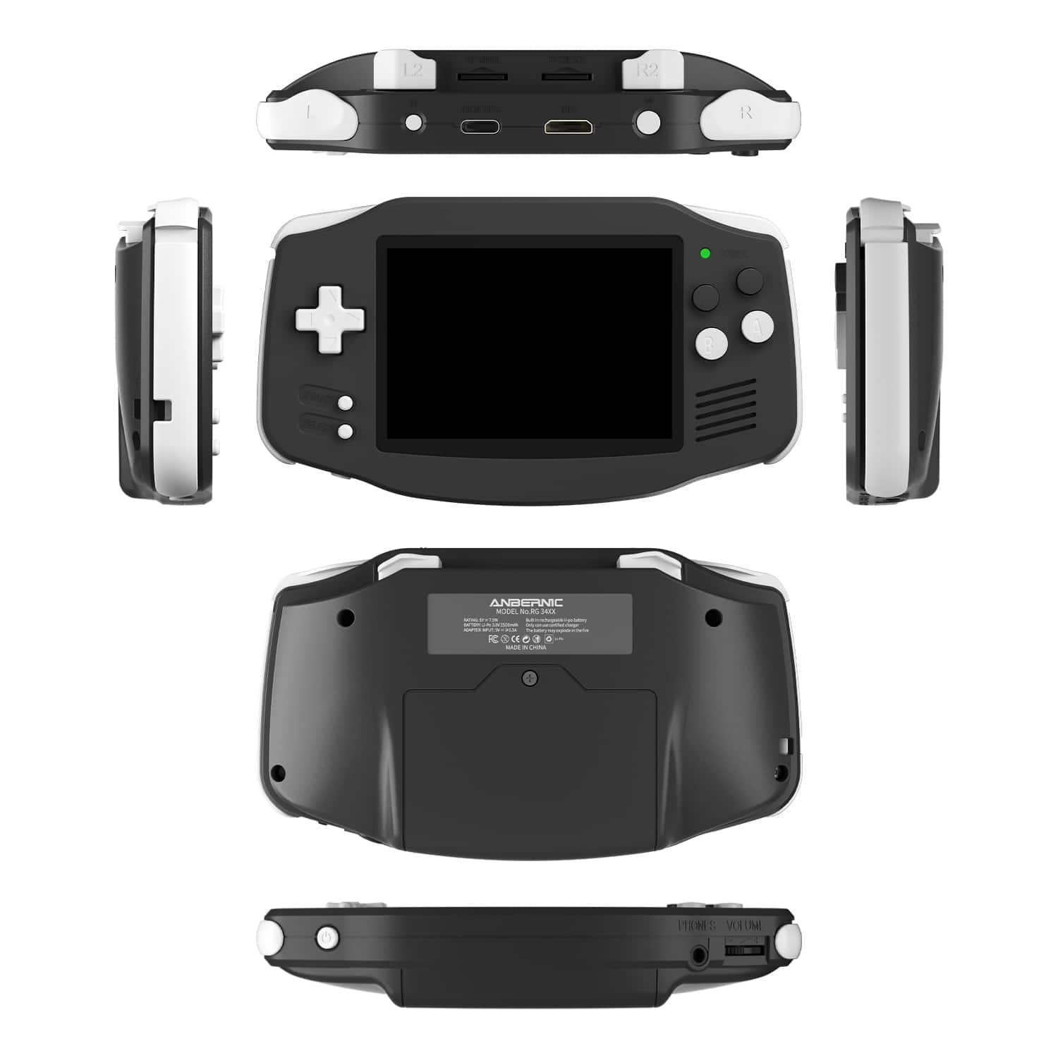 Handheld Retro Game Console with 3.4 Inch IPS Screen and Vibration Audio