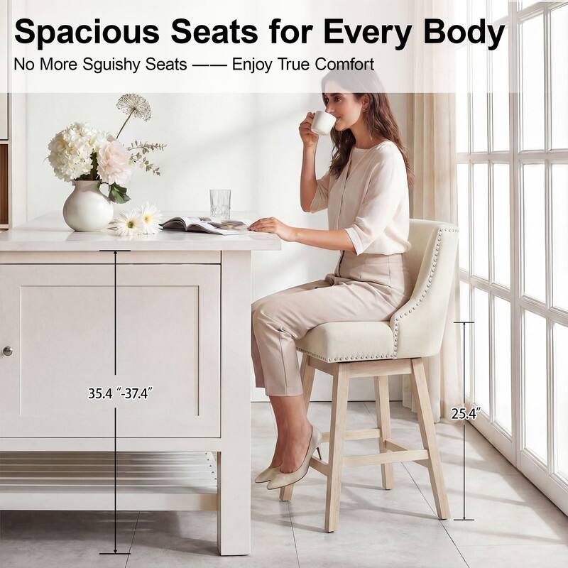 Spacious Seats for Every Body  
No More Squishy Seats — Enjoy True Comfort  

35.4" - 37.4"  
25.4"