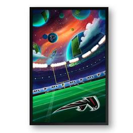 Sporticulture - Atlanta Falcons Galaxy Print Framed Art - Black