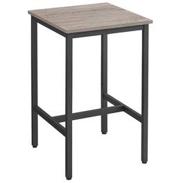 Songmics Home - Bar Table, Small Kitchen Dining Table, High Top Pub Table, Height Cocktail Table for Living Room Party - Greige and Ink Black