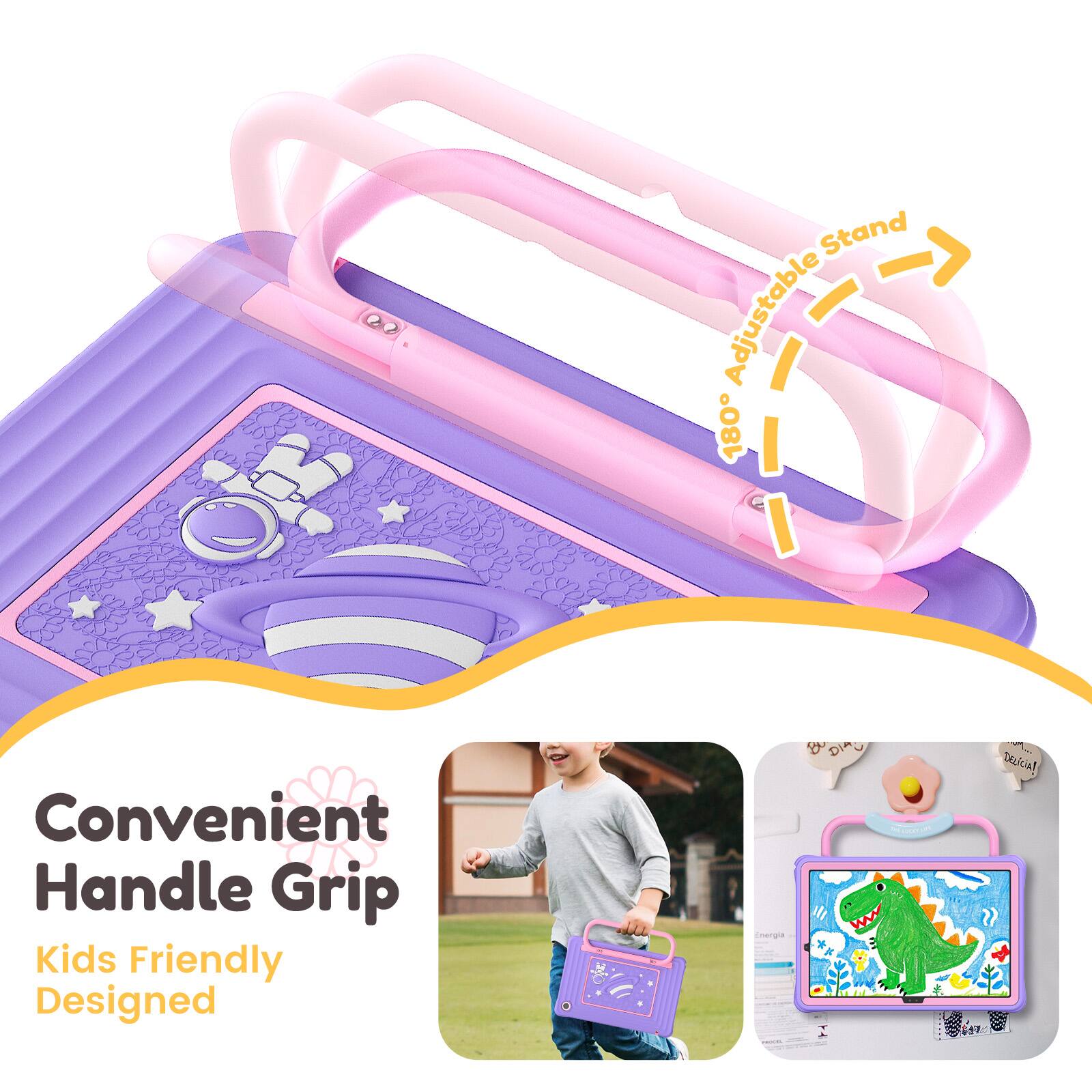 Convenient Handle Grip  
Kids Friendly Designed  
180° Adjustable Stand