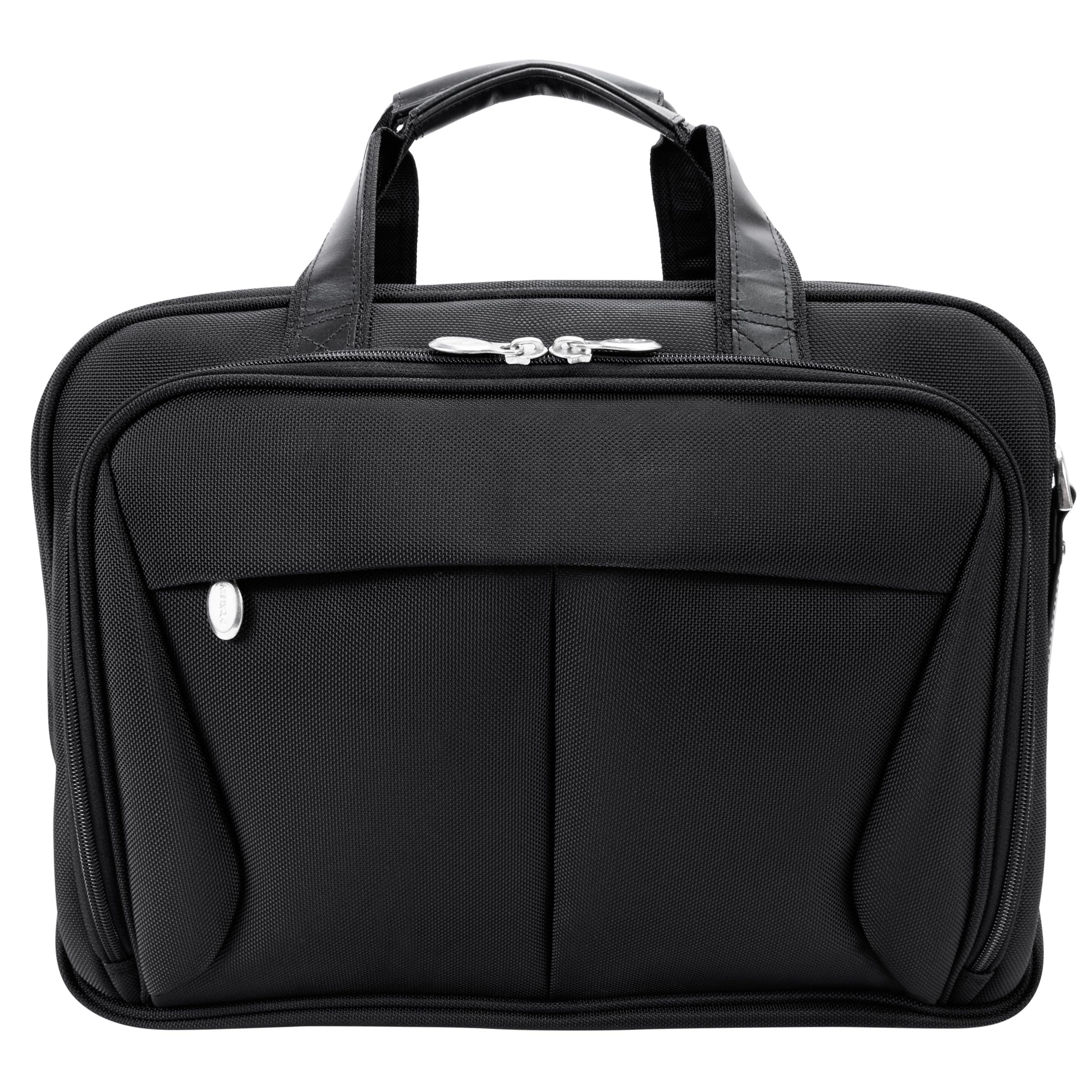 Alt View 4. McKleinUSA - 17-Inch Expandable Laptop Briefcase Double Compartment Ballistic Nylon Zippered Front Pockets Travel Office - Black.