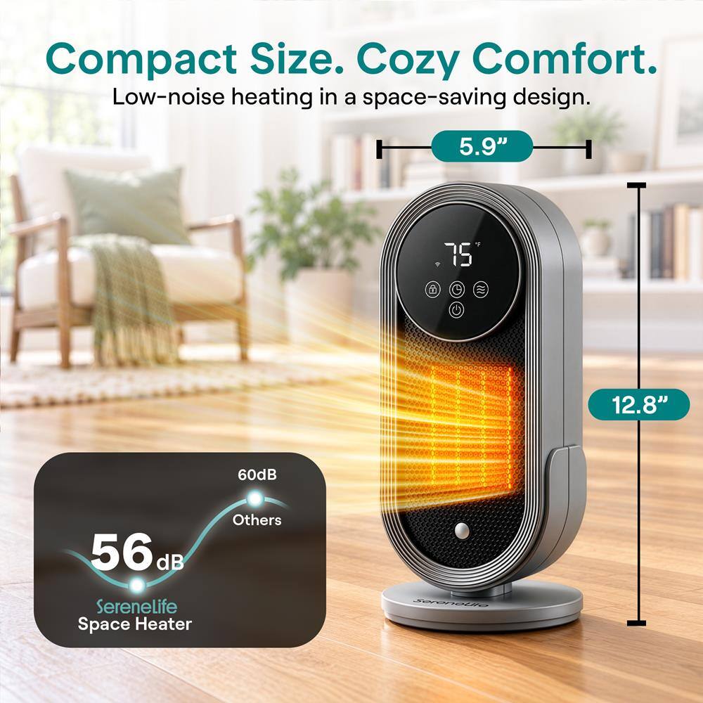 SereneLife Portable Wi Fi Space Heater, PTC Ceramic Heater with ...
