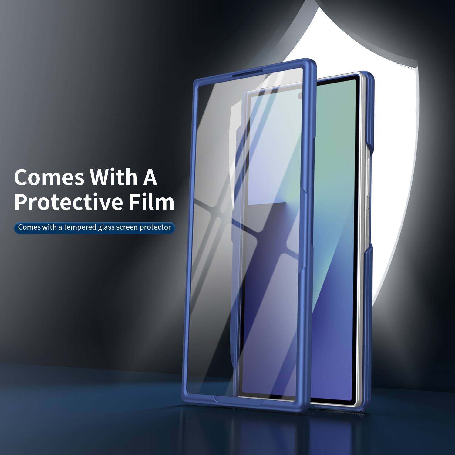 Comes With A Protective Film  
Comes with a tempered glass screen protector