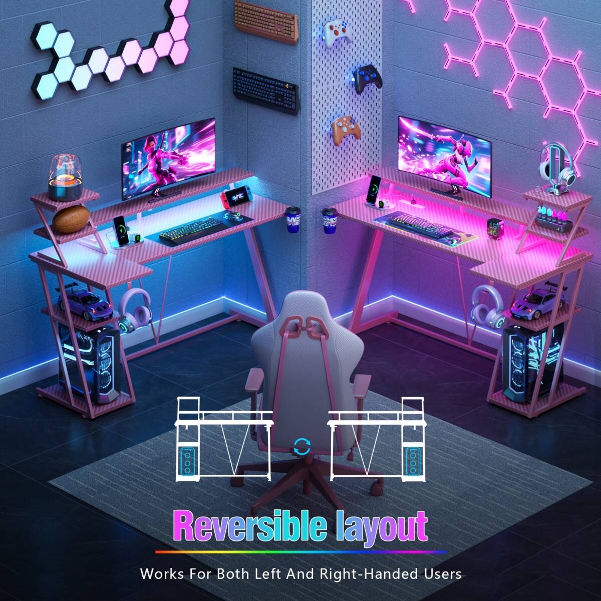 Reversible layout  
Works For Both Left And Right-Handed Users