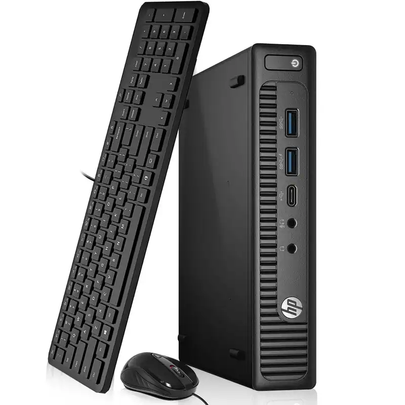 HP - Refurbished Excellent - ProDesk G2 Tiny Desktop Computer PC | Intel Core i3-6th 3.2GHz | 8GB DDR4 RAM | 128GB SSD | KB & Mouse | Wi-Fi | Win11 - Black