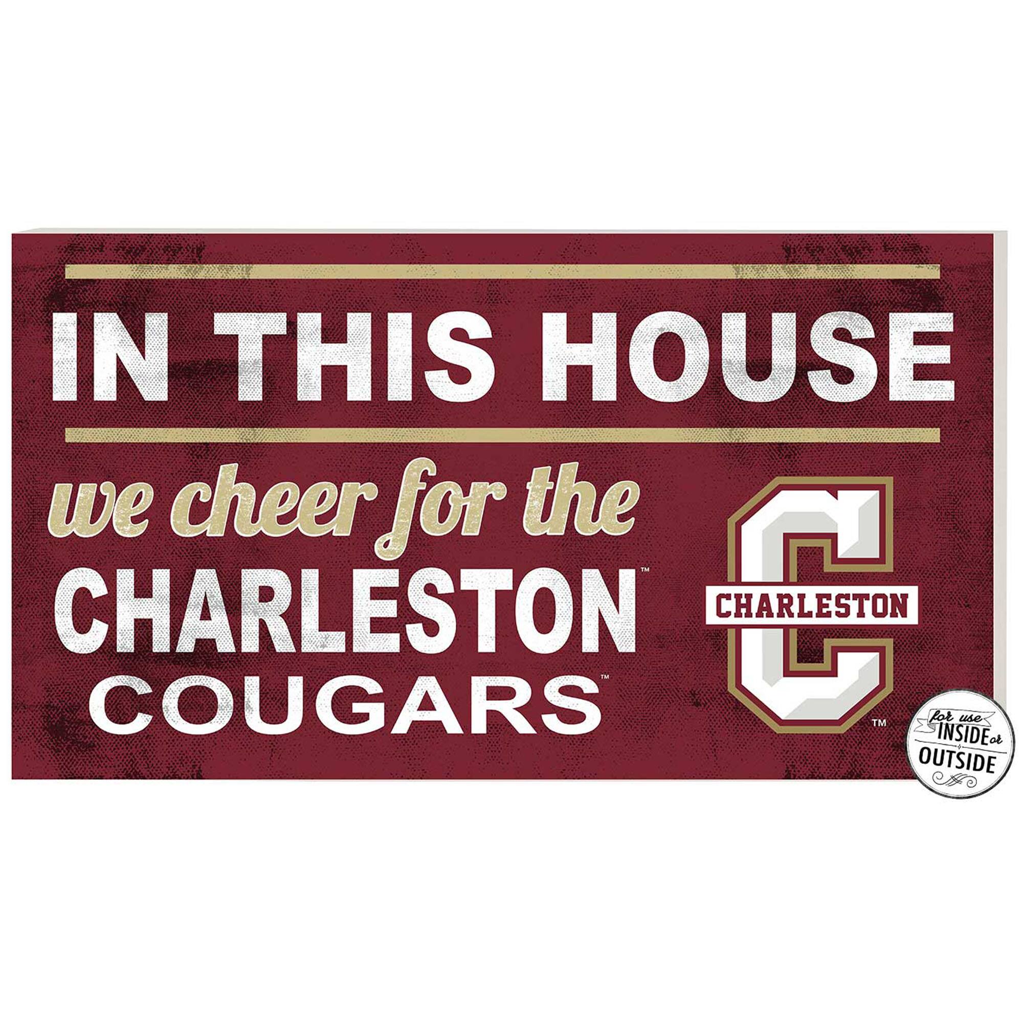 Maroon Charleston Cougars 11'' x 20'' Indoor/Outdoor In This House Sign