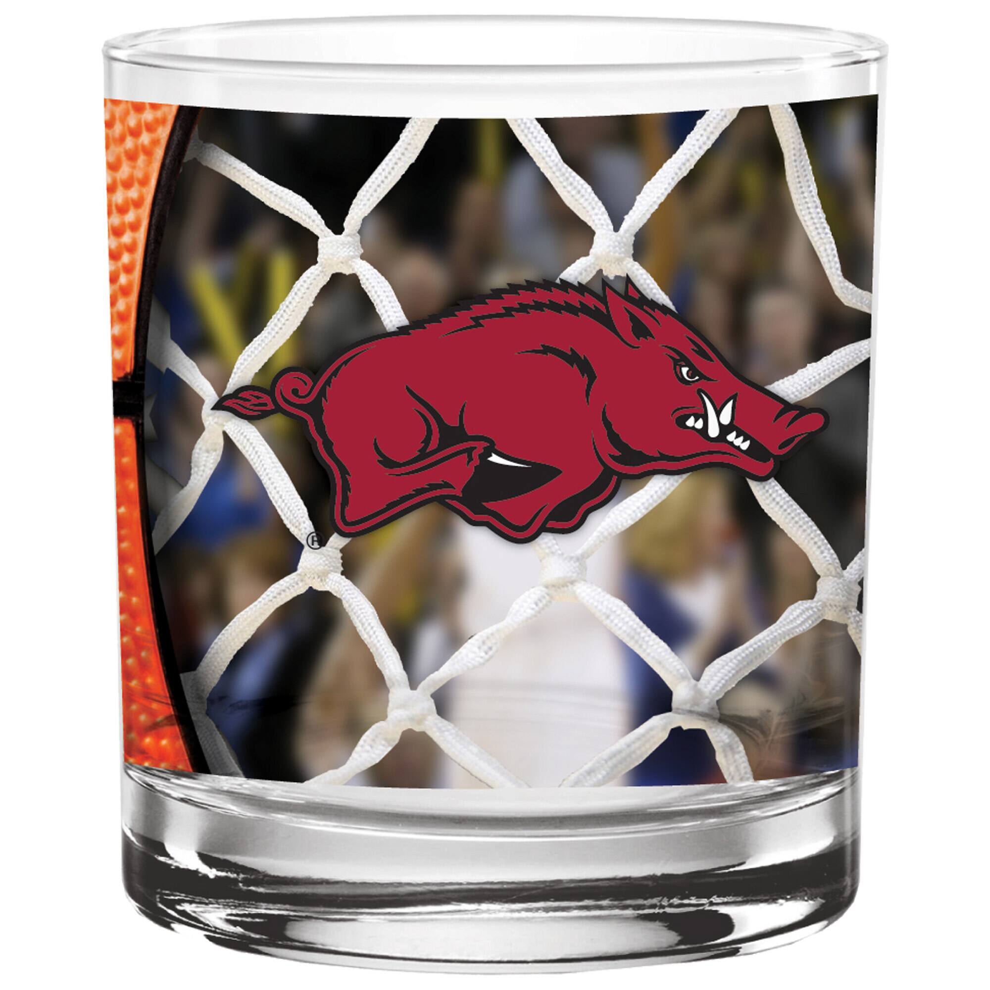 Alt View 1. Indigo Falls - Arkansas Razorbacks 14oz. Basketball Glass - Multicolor.