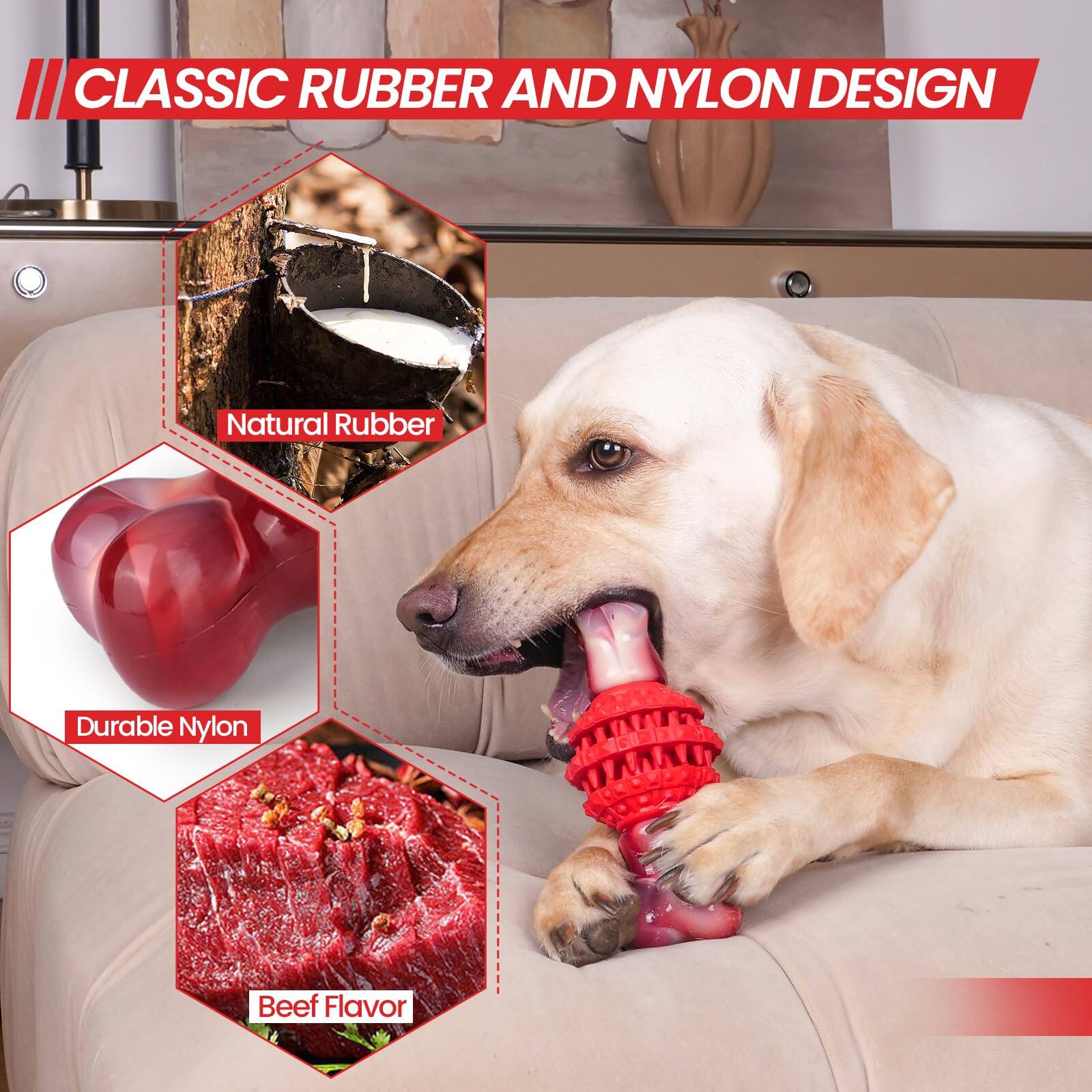 CLASSIC RUBBER AND NYLON DESIGN

Natural Rubber

Durable Nylon

Beef Flavor