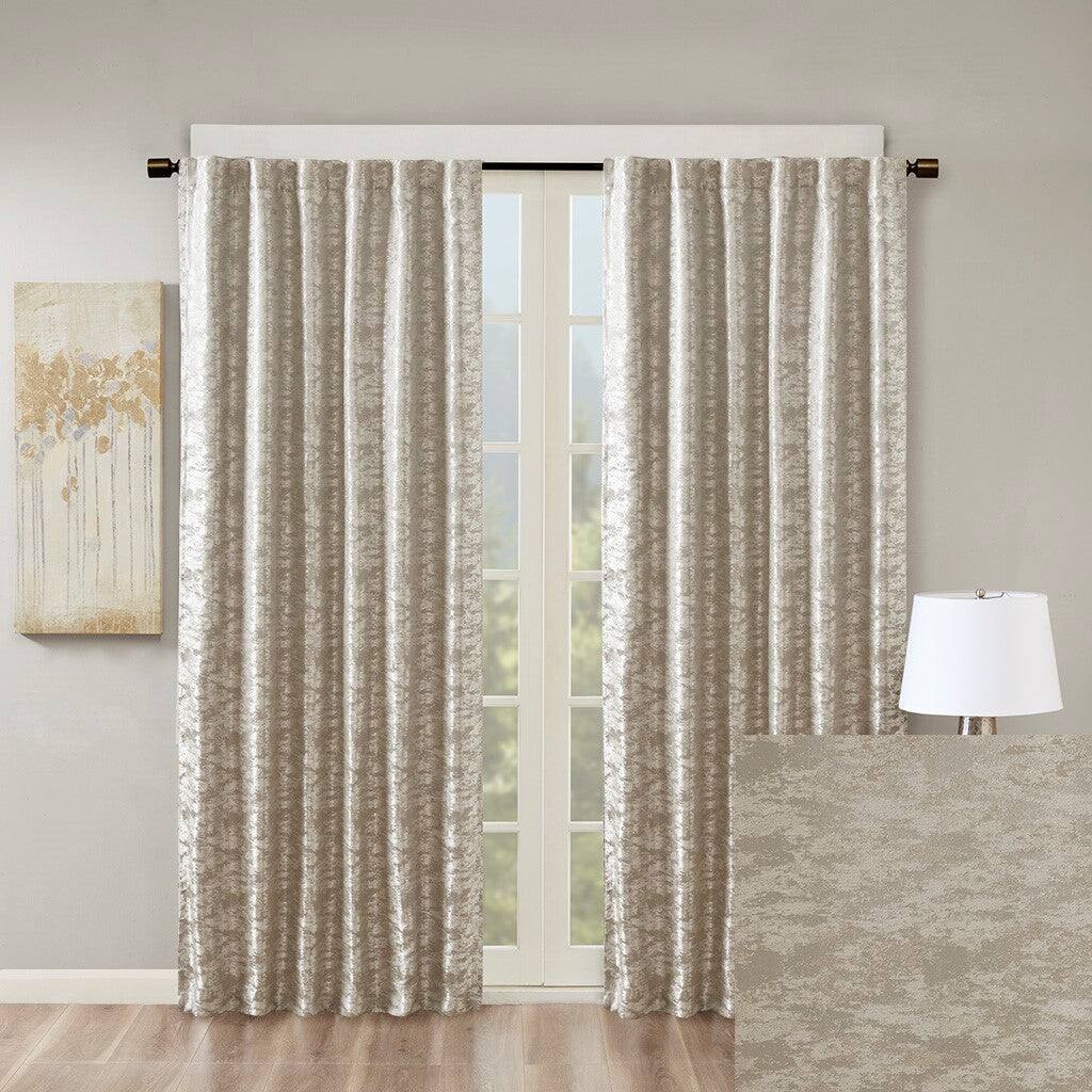Front. BreeBe - Jacquard Lined Total Blackout Rod Pocket/Back Tab Curtain Panel(Only 1 Pc Panel) - Grey, Silver.