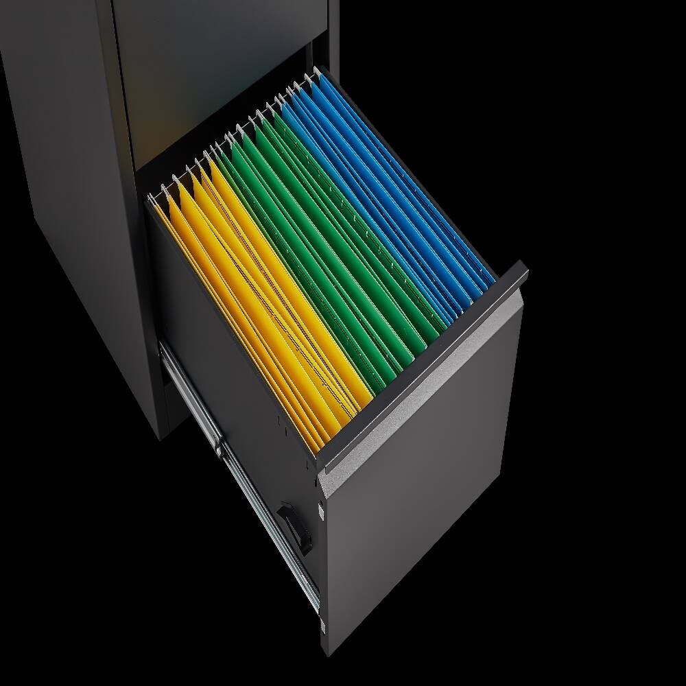 Alt View 9. Loheer - Loheer 3 Drawer Locking File Cabinet Steel Vertical Storage Black.