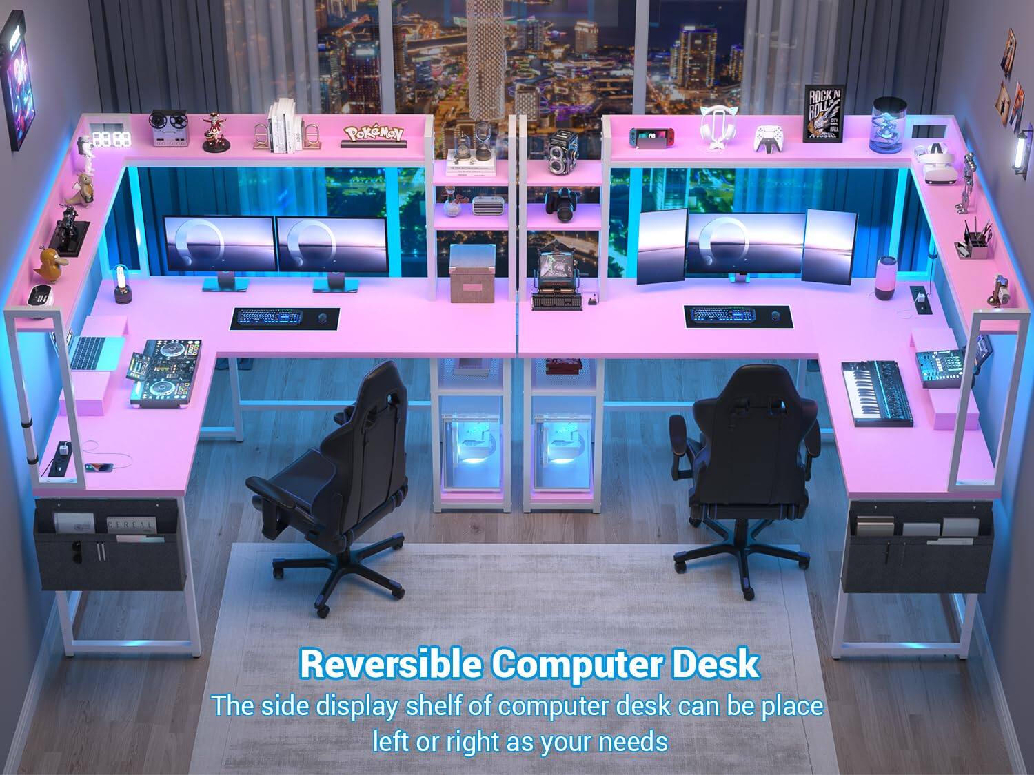 Reversible Computer Desk

The side display shelf of computer desk can be placed left or right as your needs