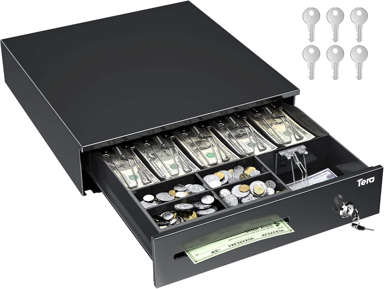16 inch POS Cash Drawer 6-bill 4-coin Auto-Open Removable Coin Compartment 4042G