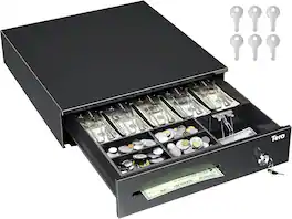 16 inch POS Cash Drawer 6-bill 4-coin 24V Auto-Open Removable Coin Compartment 4042G