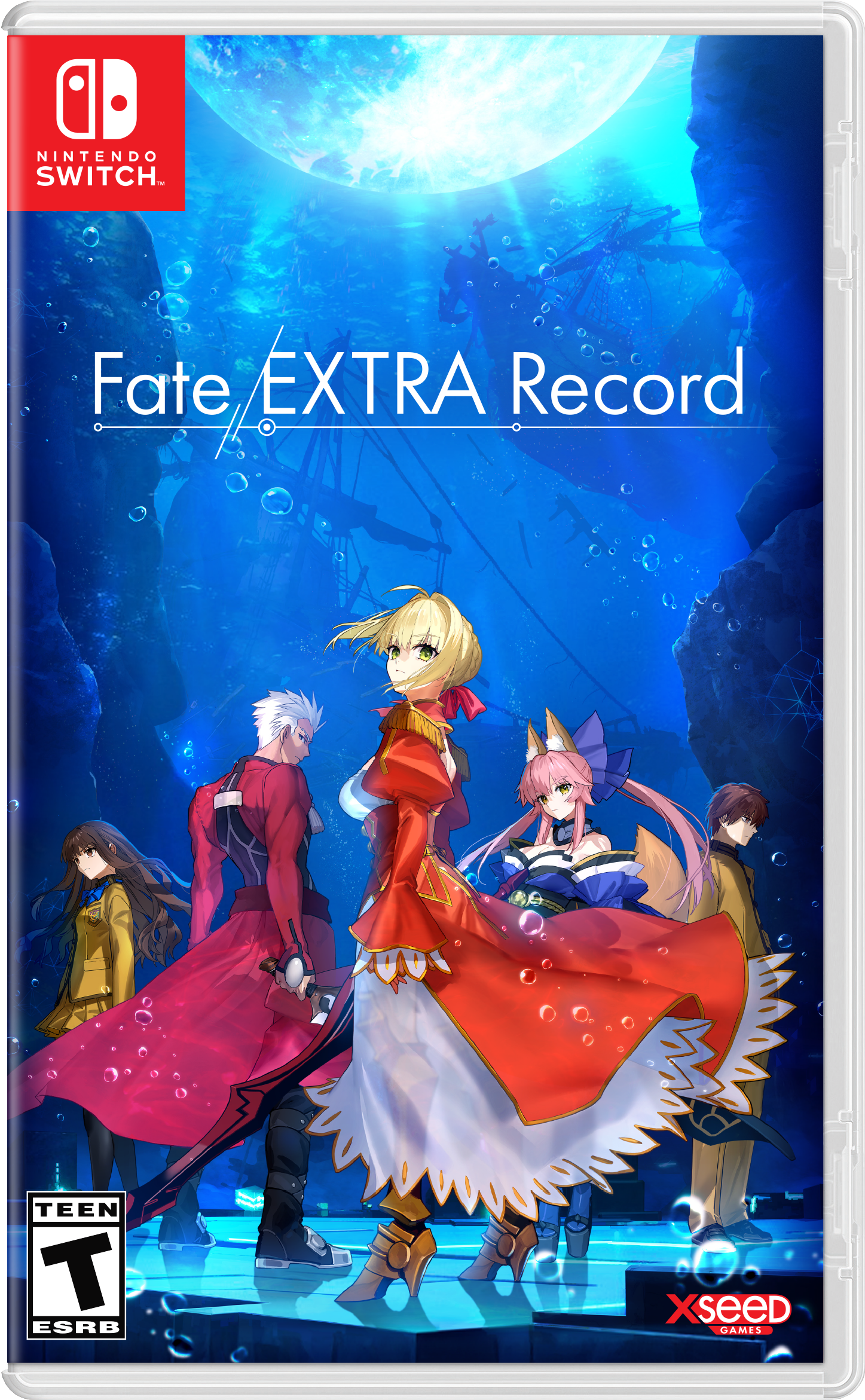NINTENDO SWITCH  
Fate EXTRA Record  
TEEN T ESRB  
XSEED GAMES - T (Teen 13+)