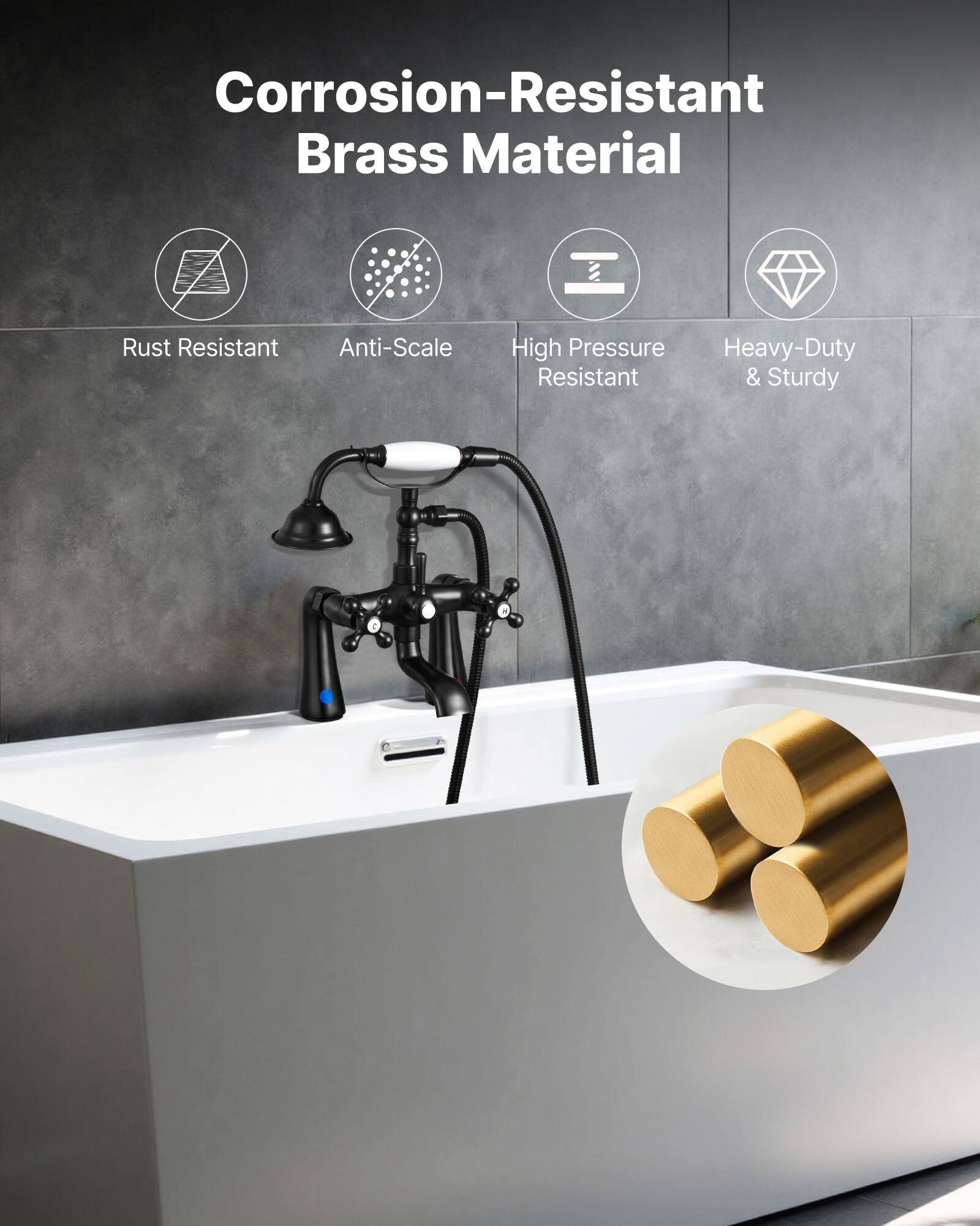 Corrosion-Resistant Brass Material  
- Rust Resistant  
- Anti-Scale  
- High Pressure Resistant  
- Heavy-Duty & Sturdy