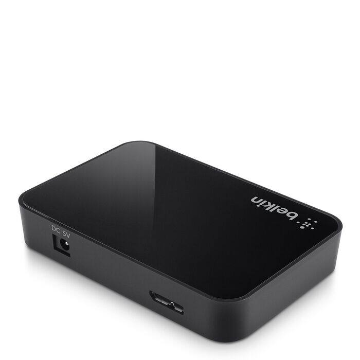 Alt View 3. Belkin - SuperSpeed USB 3.0 4-Port Hub - Black.