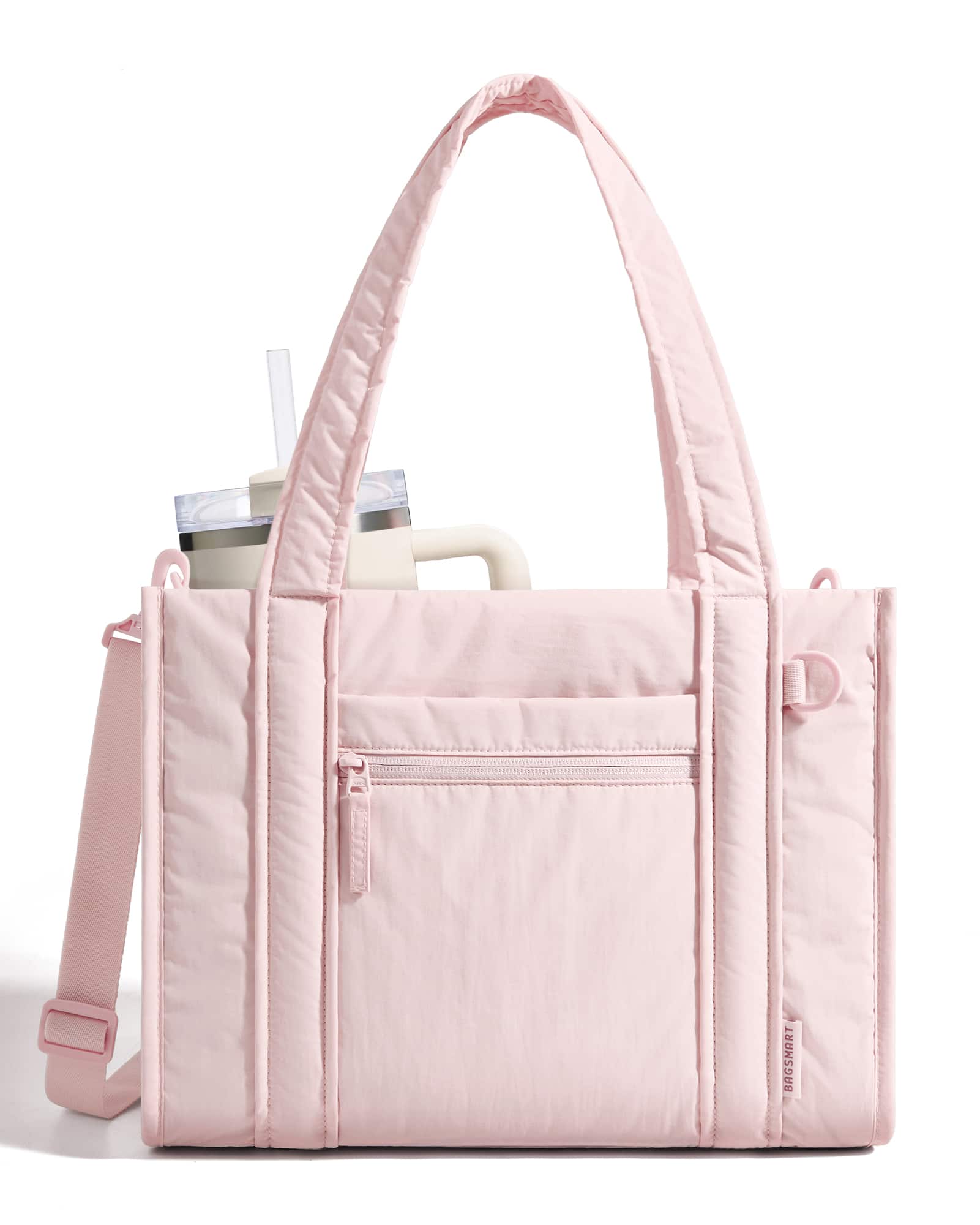 Bagsmart - Boxy Tote Bag for Women, Crossbody Work Bag with Inner Tumbler Pocket, Crush Bow Shoulder Bag for Travel College - Pink price history on PriceWatchPro