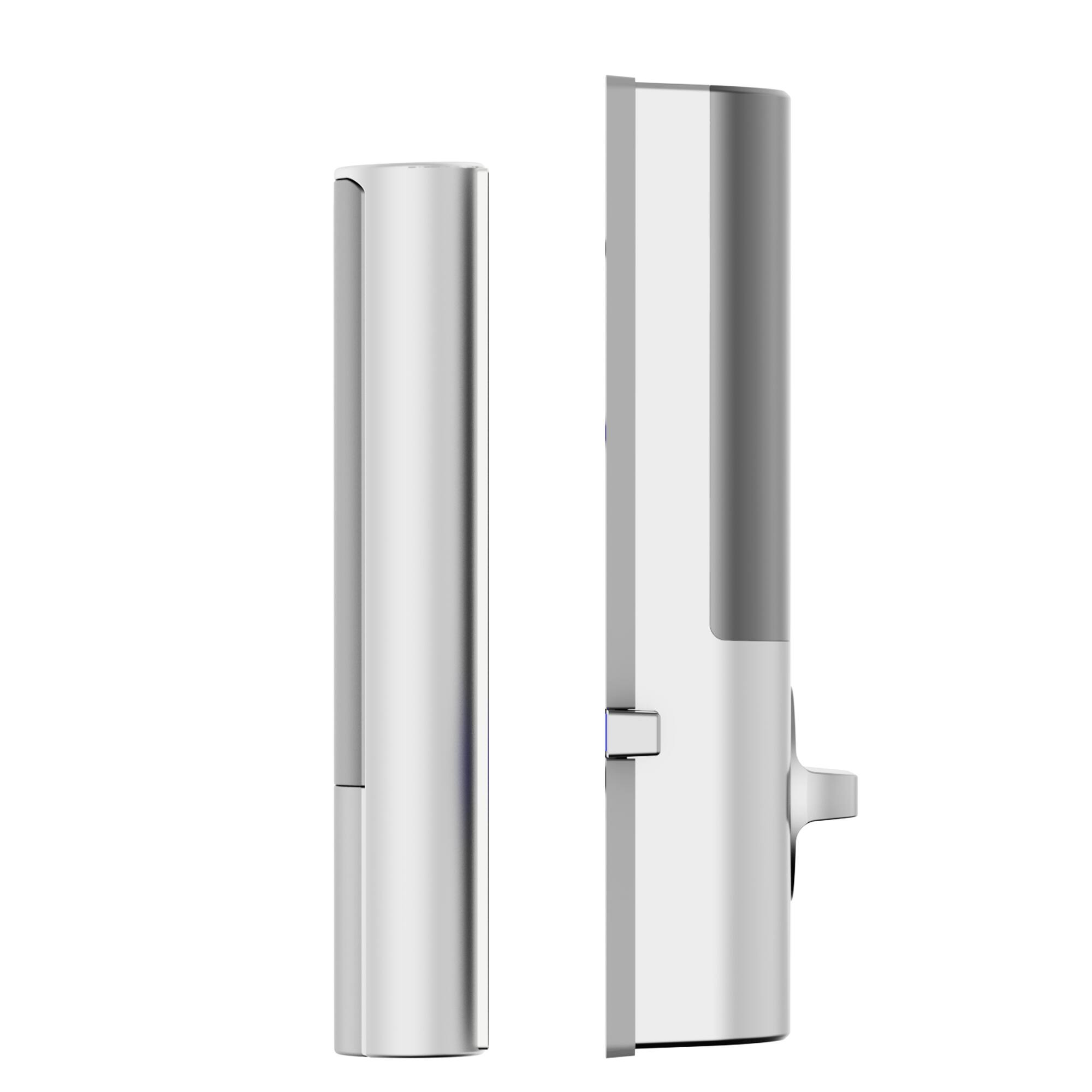 Angle. DESLOC - K120 Fingerprint Smart Lock with Handle Set, WiFi Deadbolt for Home & Airbnb, 15000mAh Battery, IP65 Deadbolt, Silver - Silver.