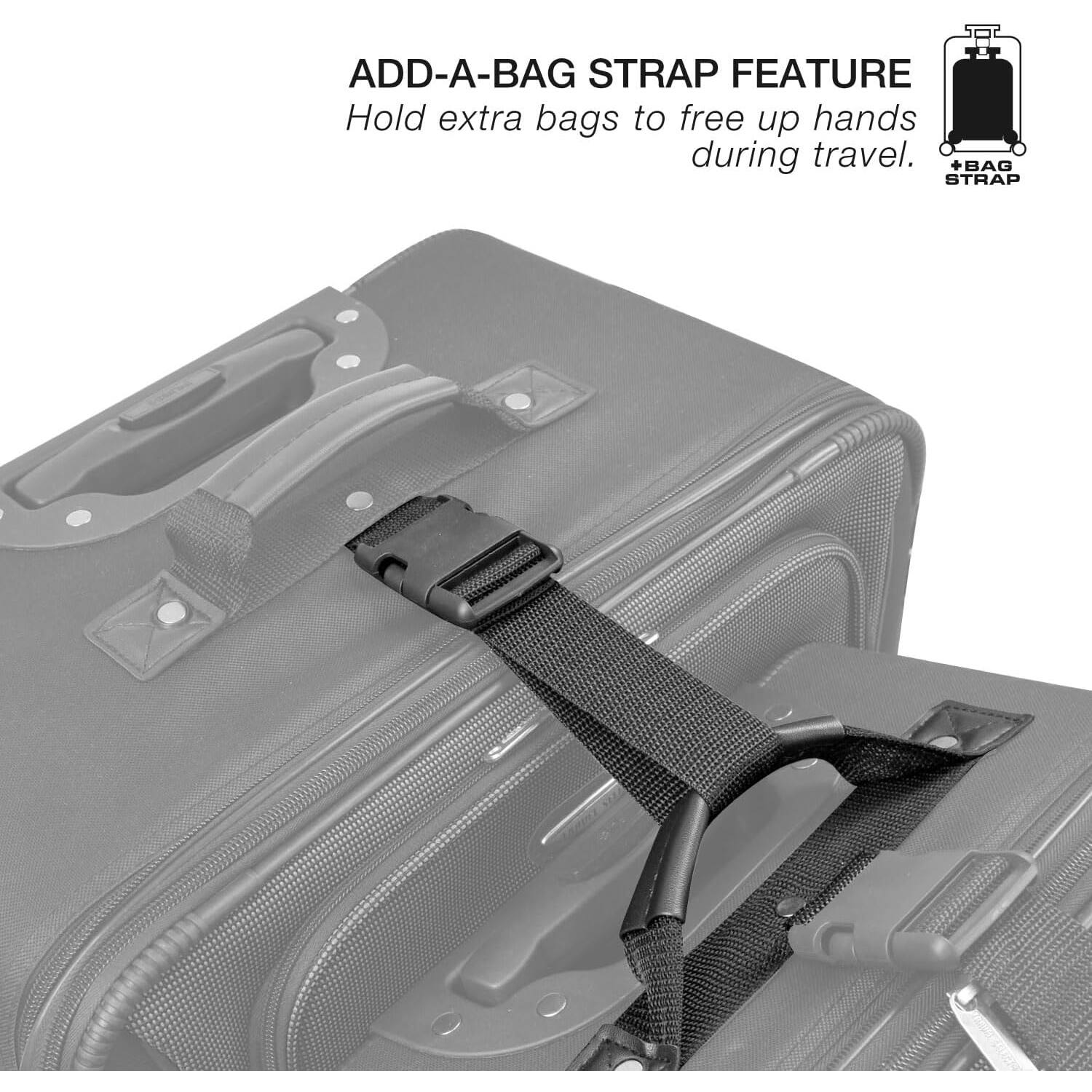 ADD-A-BAG STRAP FEATURE  
Hold extra bags to free up hands during travel.  
+BAG STRAP