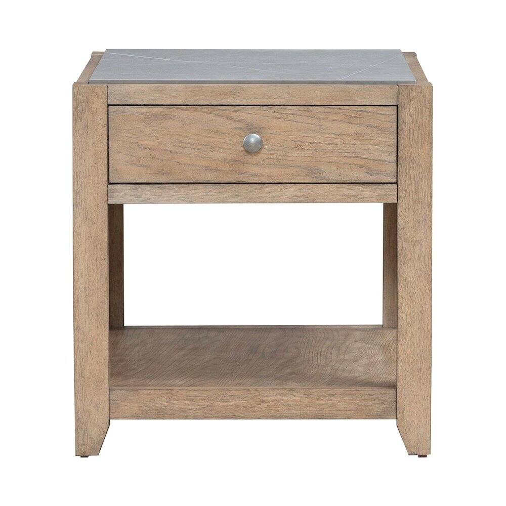 Alt View 2. Liberty Furniture Industries - Millstone End Table with Unique Tile Top for Living Room - Nutmeg Oak Wood - Nutmeg.