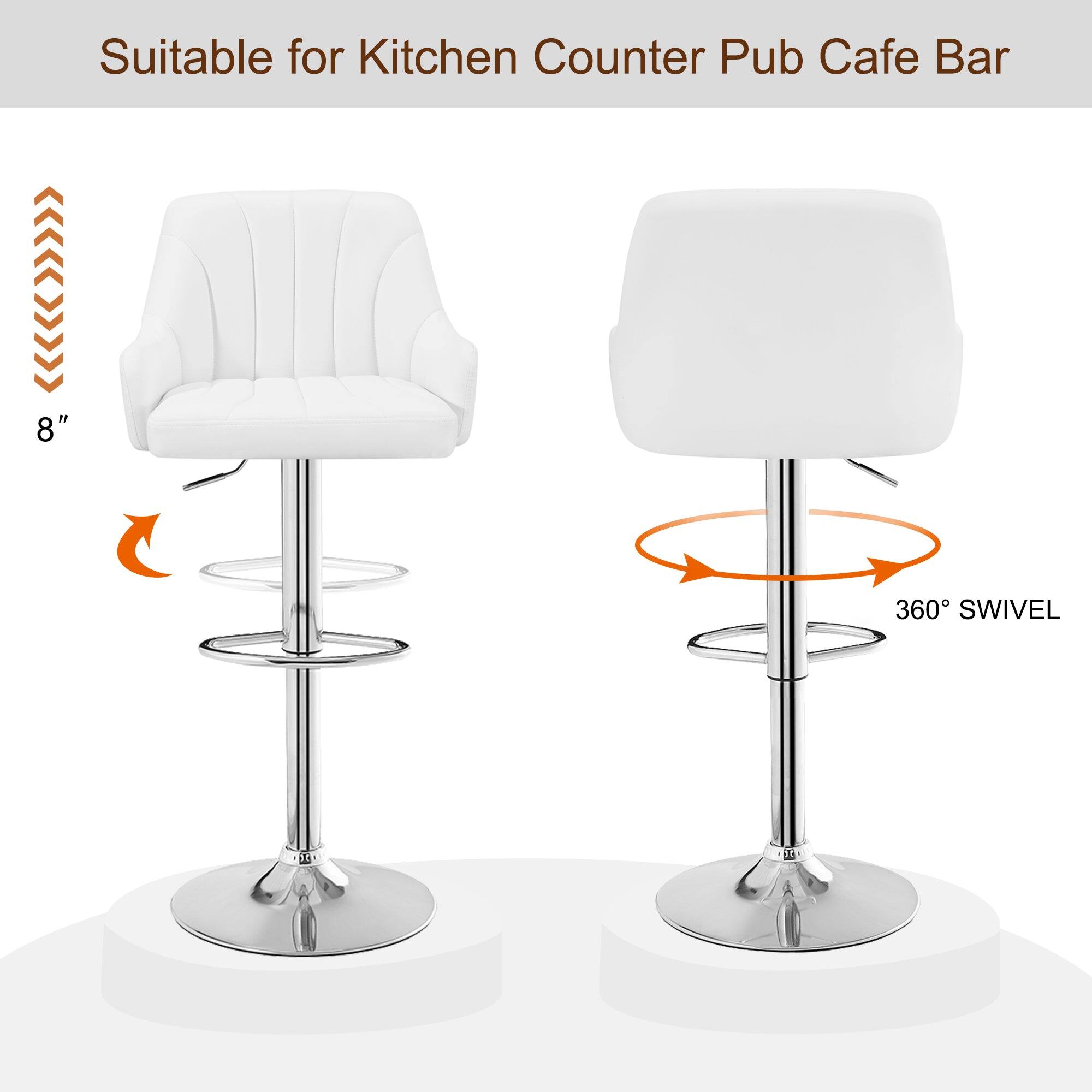 Suitable for Kitchen Counter Pub Cafe Bar

8" 360° SWIVEL