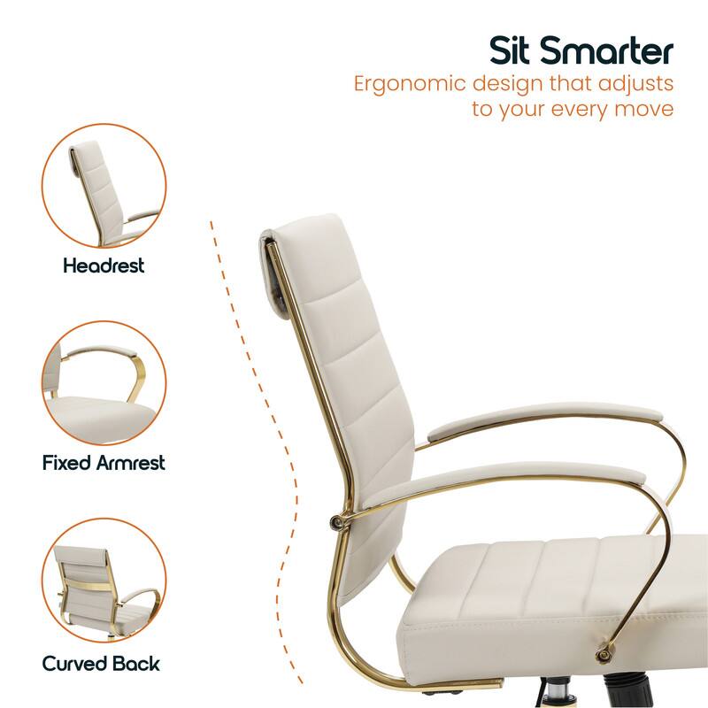 Sit Smarter  
Ergonomic design that adjusts to your every move  

Headrest  
Fixed Armrest  
Curved Back