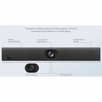 Yealink UVC40 E2 Video Conferencing Camera USB 4K 3840 x 2160 Yealink UVC40 E2 Video Conferencing Camera USB 4K 3840 x 2160