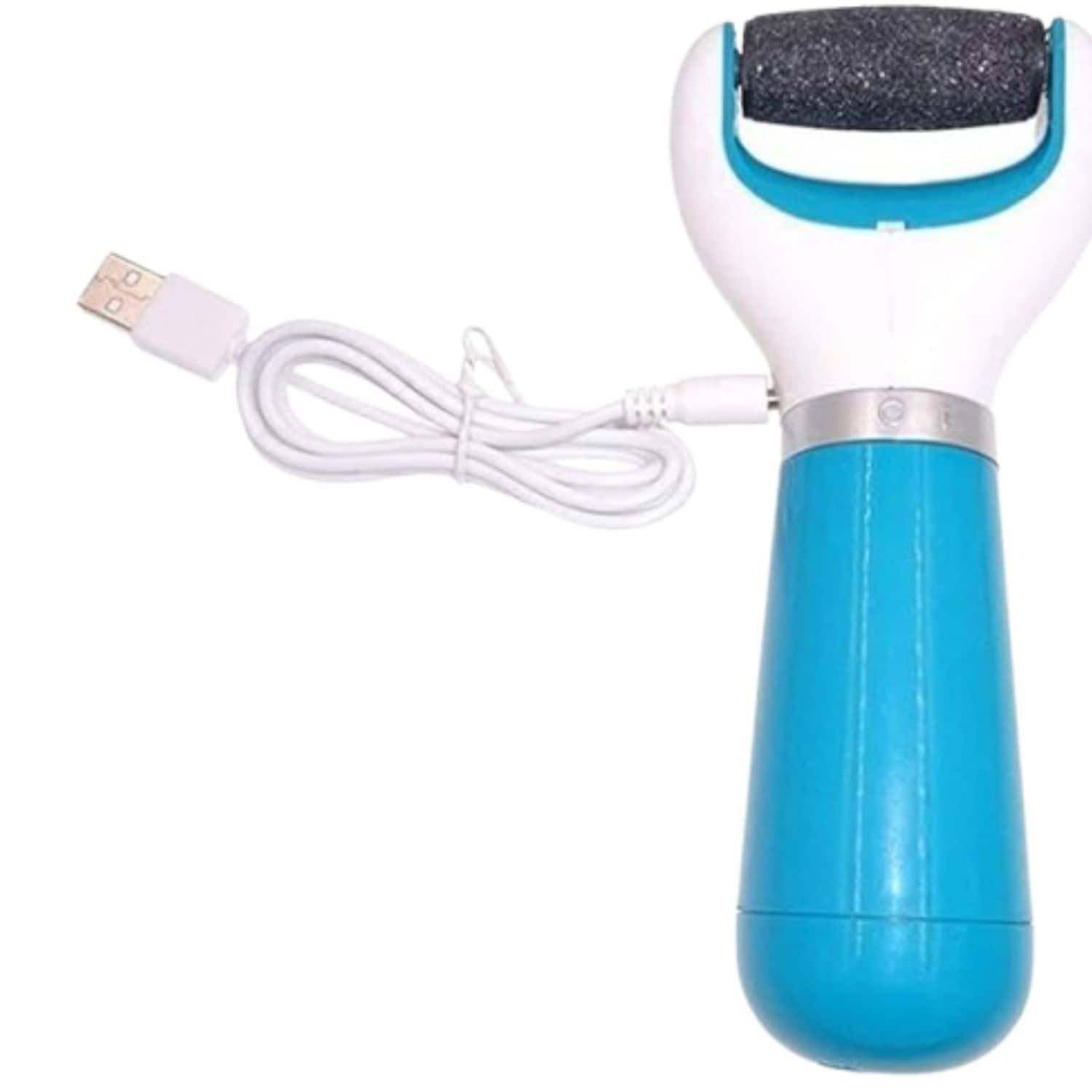 Stock Preferred - Battery-Operated Electric Foot Callus Remover – 360° Rotating Pedicure Tool with Replaceable Rollers, Non-Slip Handle – - Blue