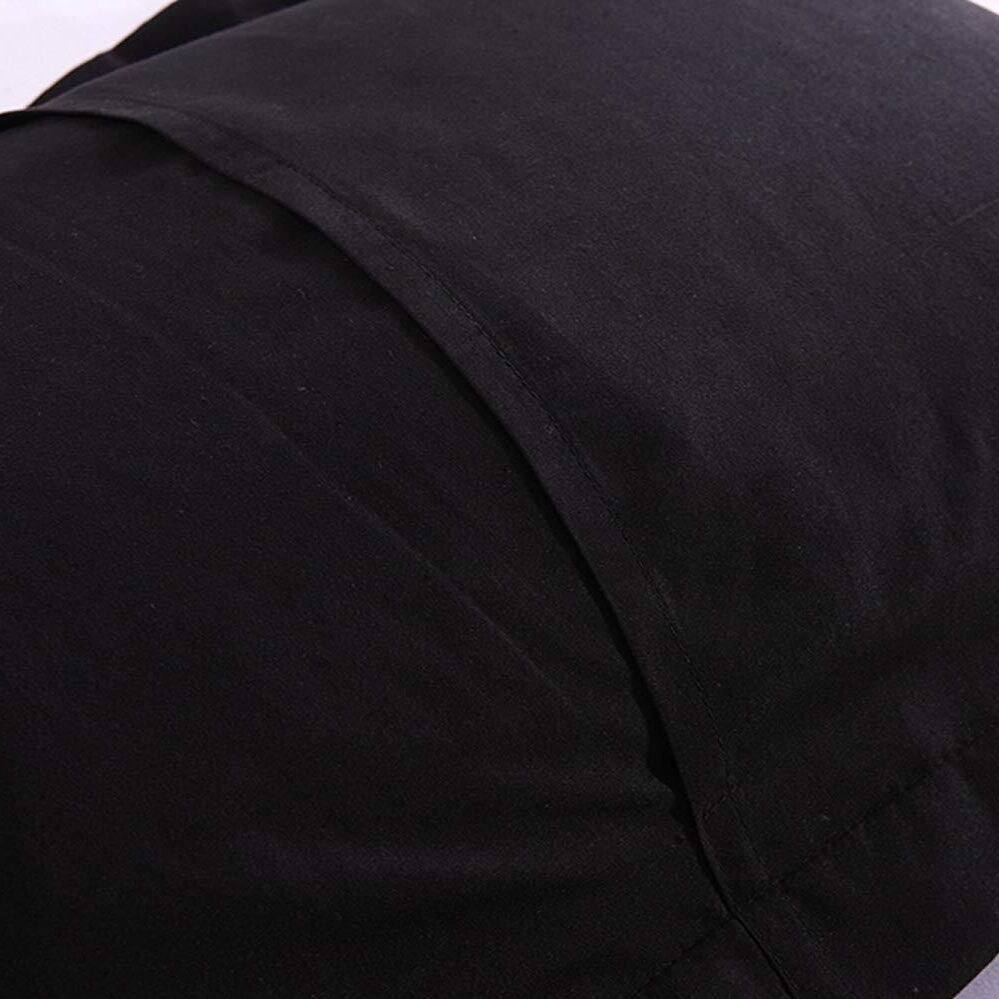 Left. MarCielo - 2-Pack Embroidered Solid Color Pillow Shams Polyester - Black.