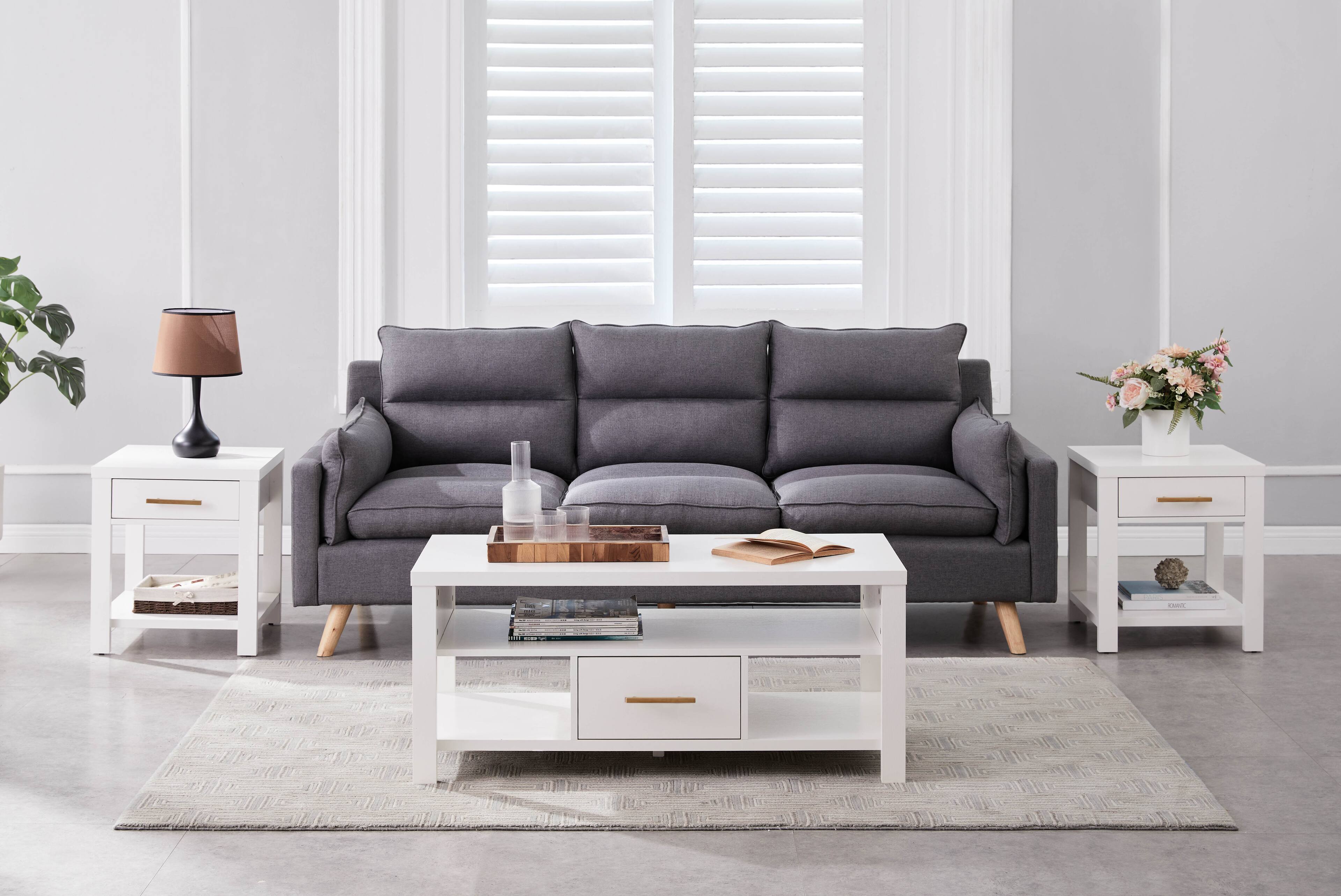 Kings Brand Furniture - Sendero 3-Piece Occasional Table Set - Gray