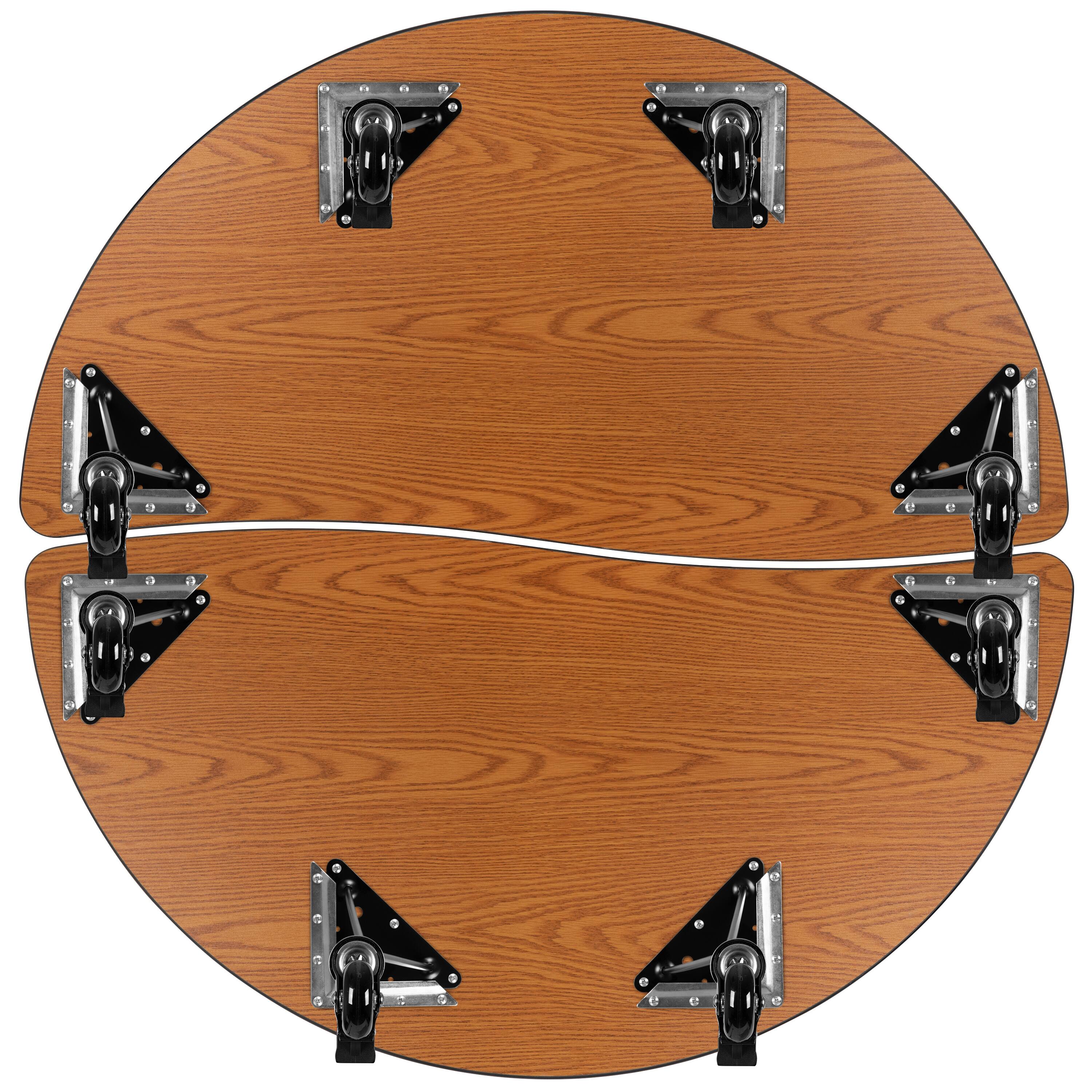Alt View 6. Emma + Oliver - 2 Piece Mobile 47.5" Circle Collaborative Grey Adjustable Activity Table Set - Grey.