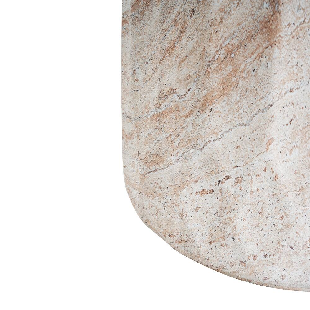 Alt View 7. Loheer - Loheer Lightweight Concrete Side Table Travertine Finish Indoor Outdoor Cylinder Accent Table - Travertine.